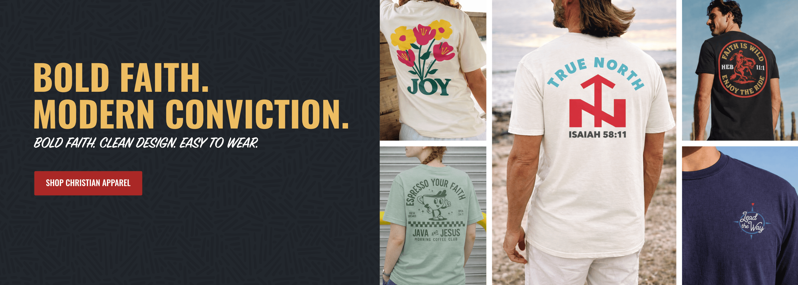 Modern Christian apparel built for everyday life
Bold faith. Clean design. Easy to wear.