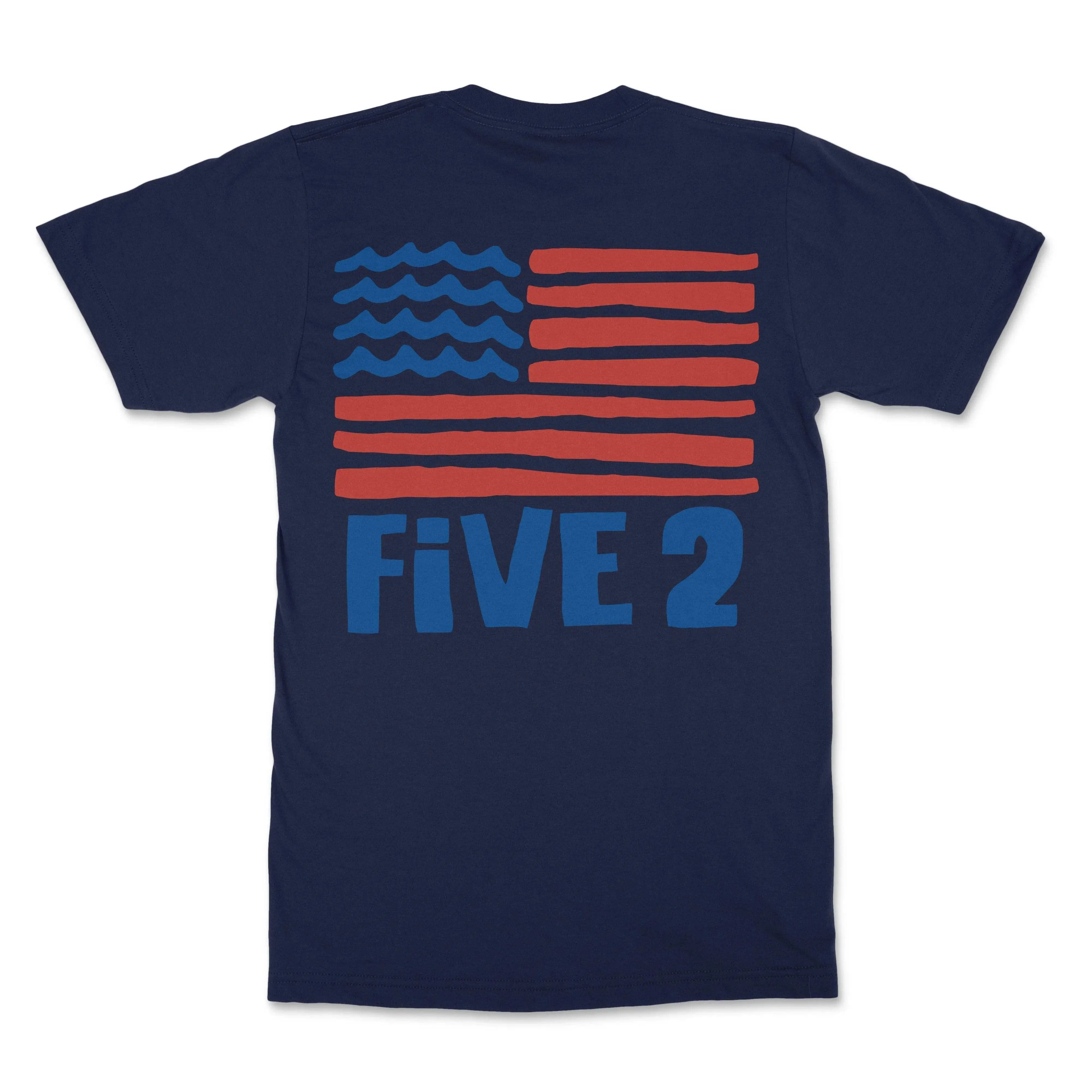 American Flag Wave T-shirt - Christian Apparel by FIVE2