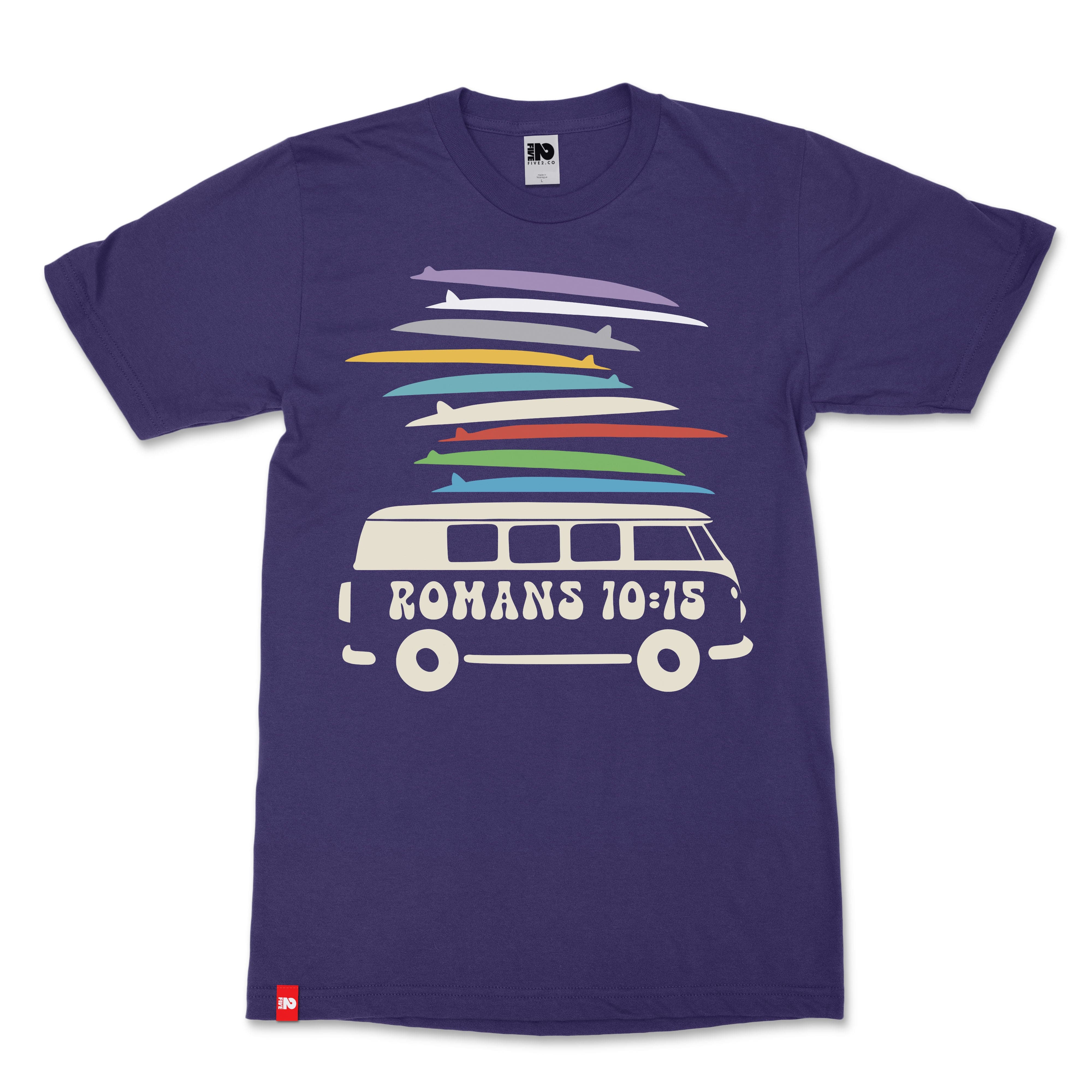 Bus and Boards Tee image 3 of 3, scripture-inspired Romans 10:15 product view