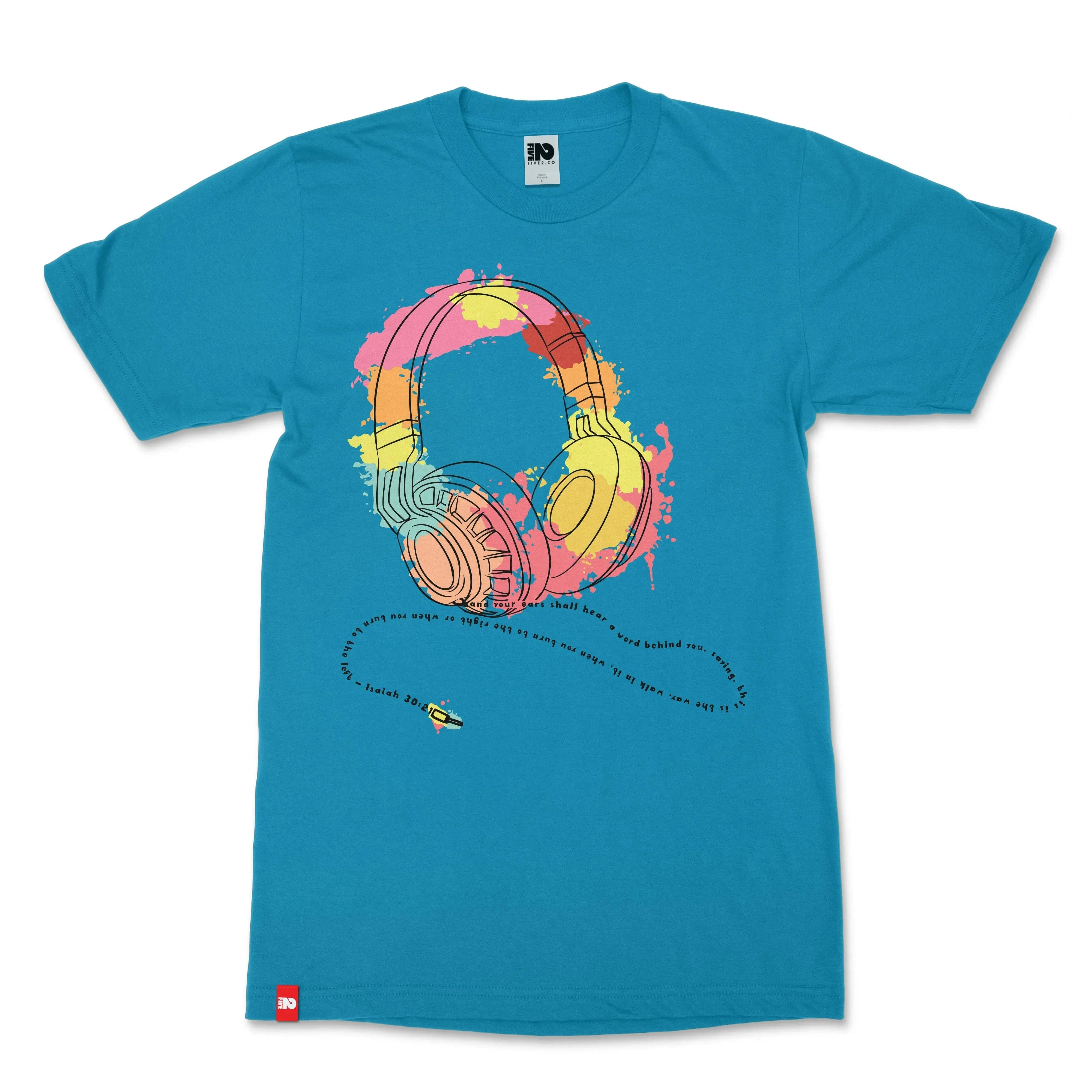 Ears Hear Headphones Christian T-shirt - Christian Apparel by FIVE2