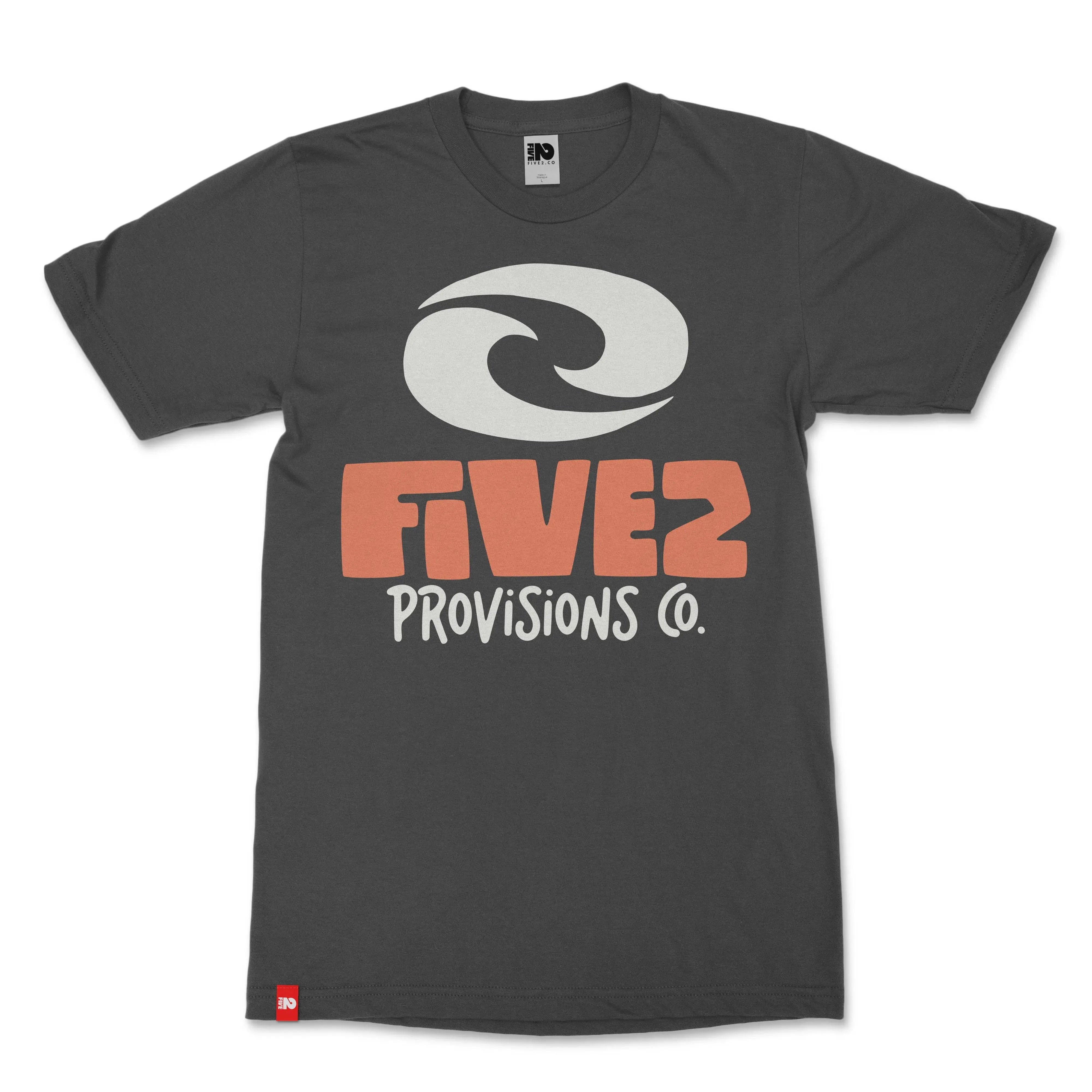 FIVE2 Wave Logo Christian T-shirt in Black / Orange - Christian Apparel by FIVE2