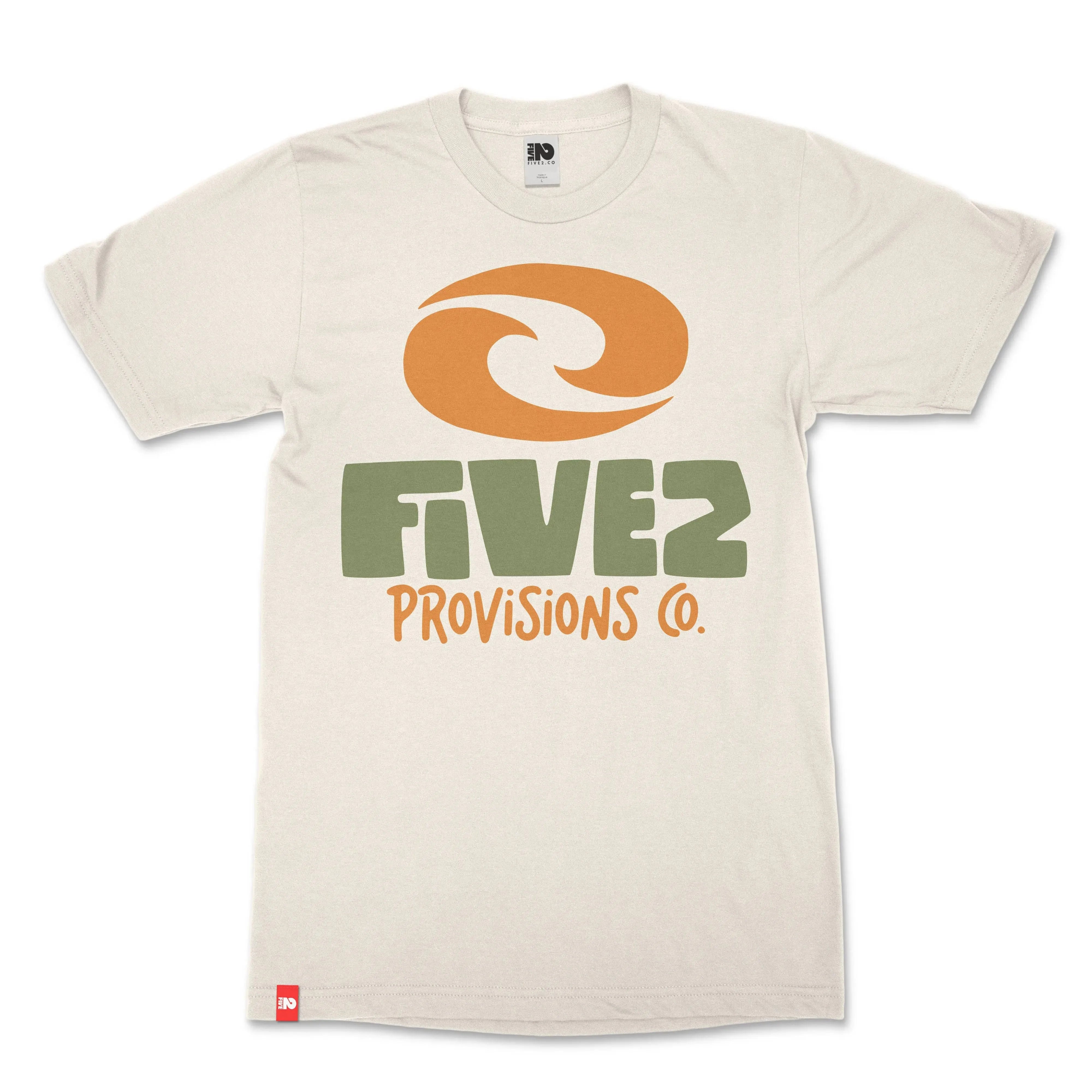 FIVE2 Wave Logo Christian T-shirt in Ecru - Christian Apparel by FIVE2