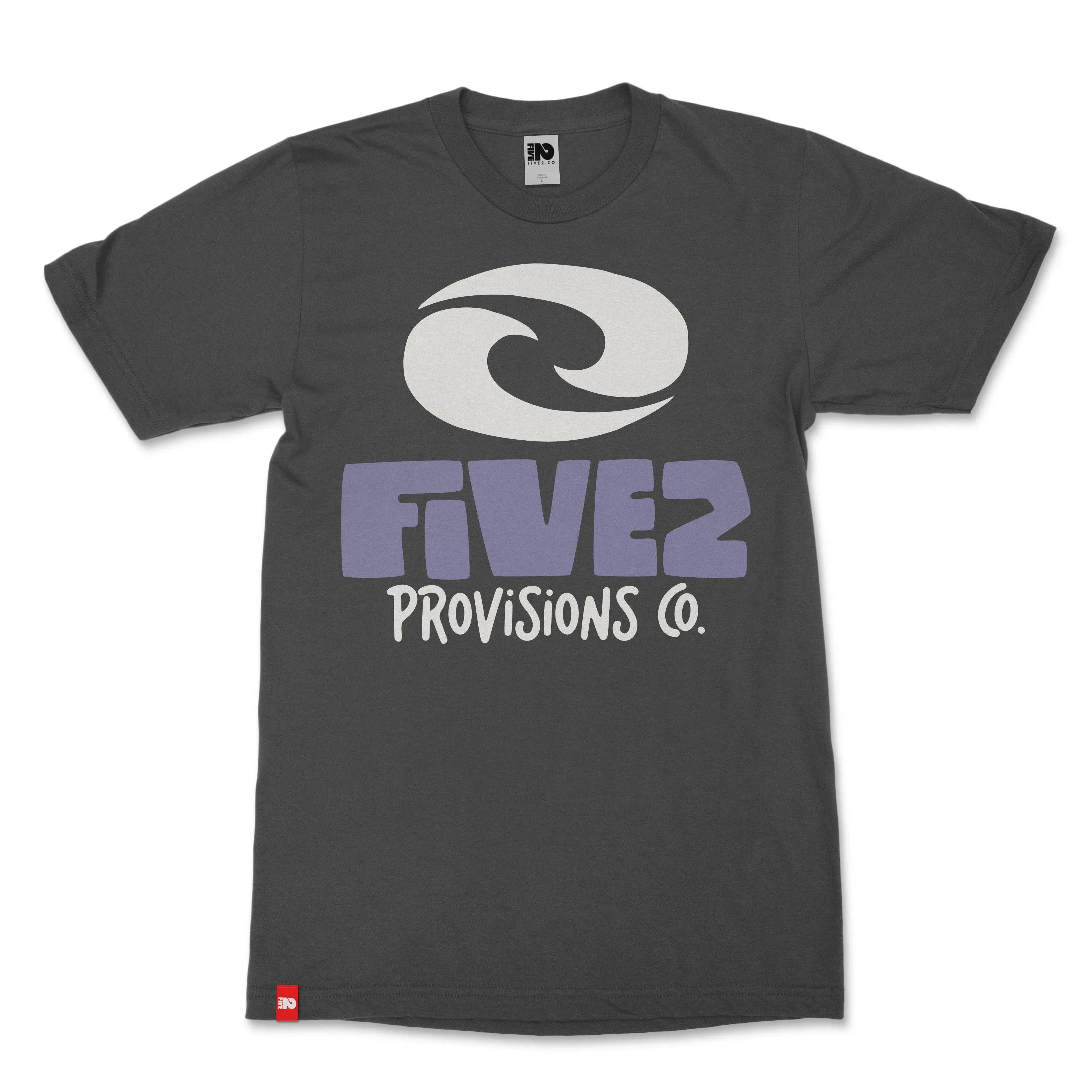 FIVE2 Wave Logo Christian T-shirt in Black / Purple - Christian Apparel by FIVE2