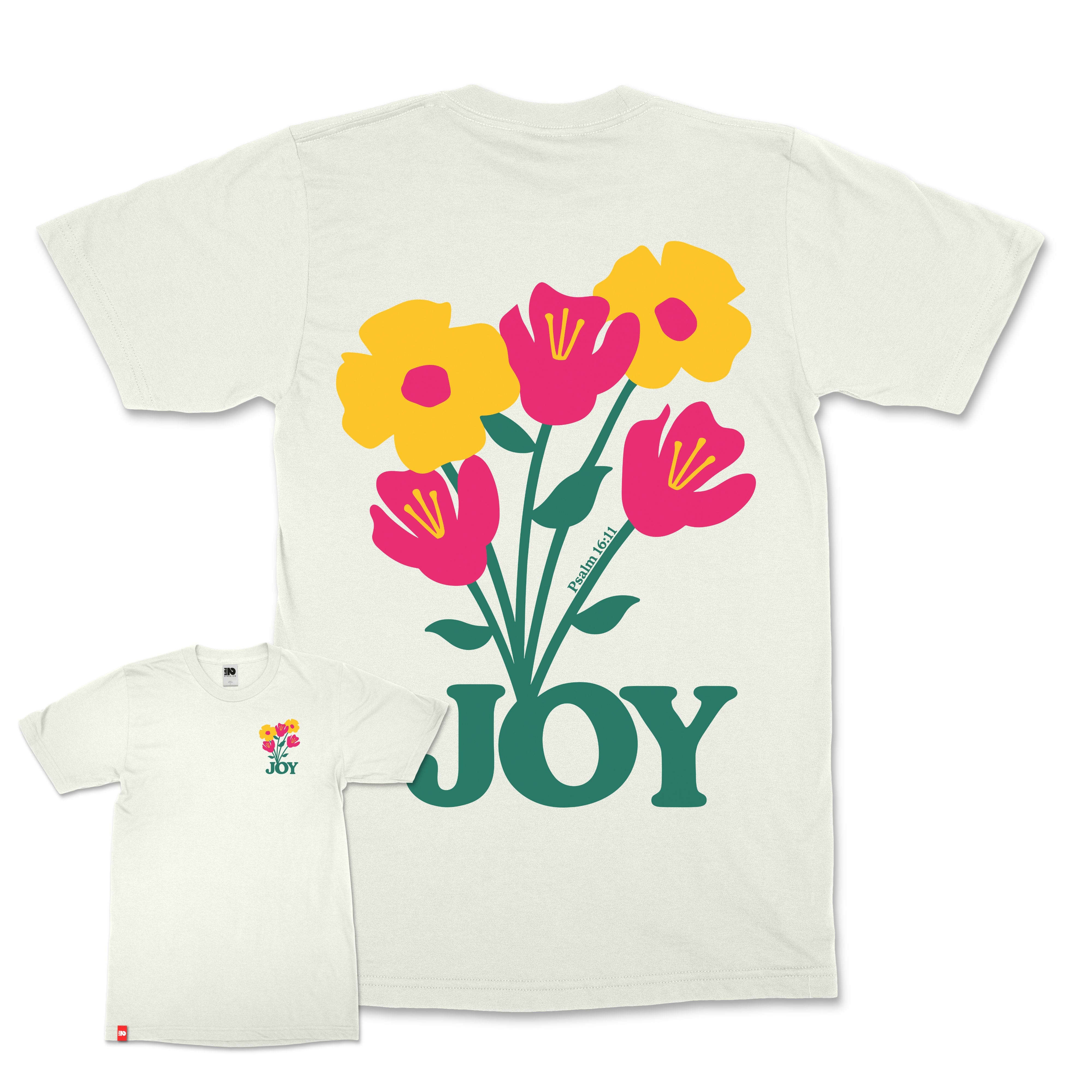 Joy Flowers Christian T-Shirt - Christian Apparel by FIVE2