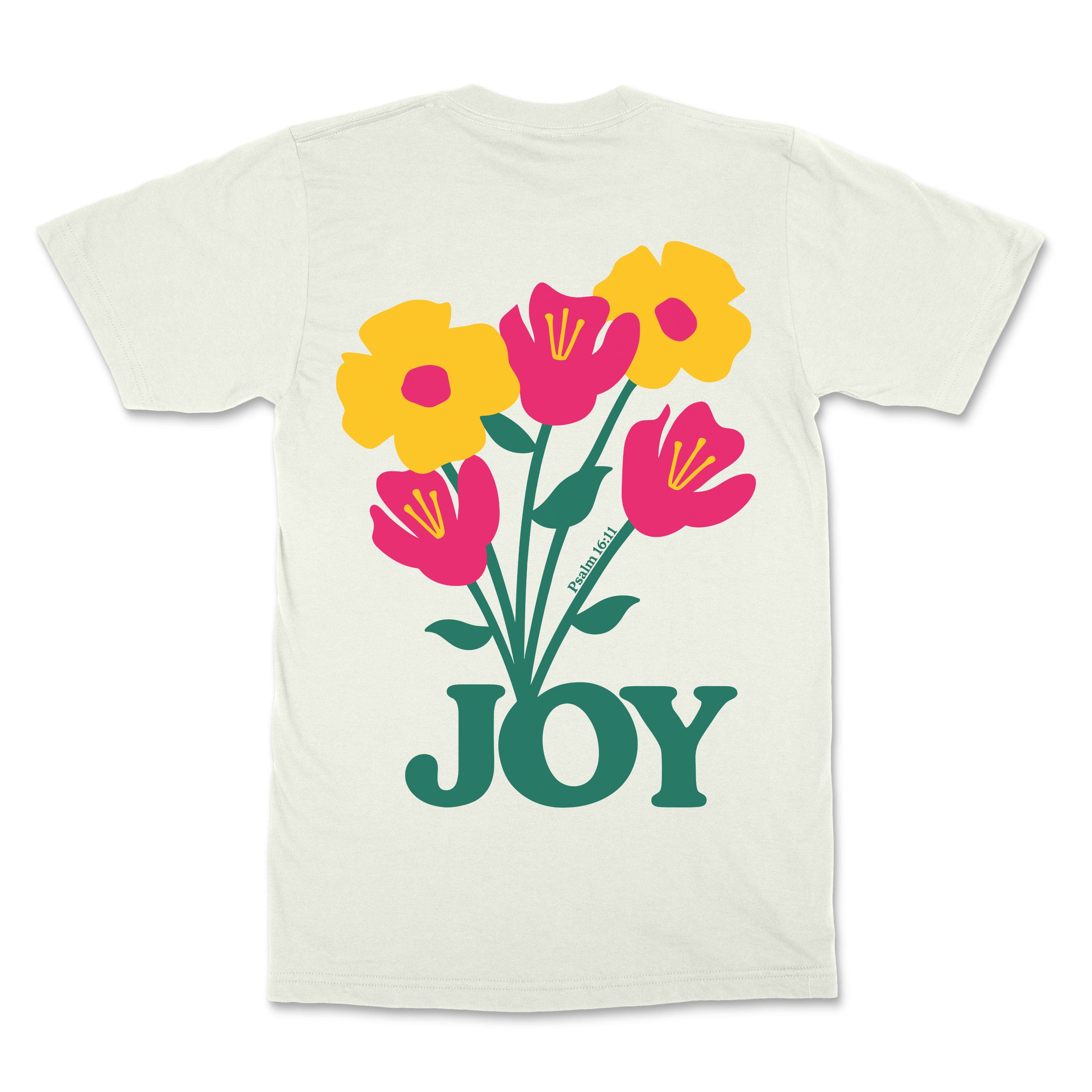 Joy Flowers Christian T-Shirt - Christian Apparel by FIVE2
