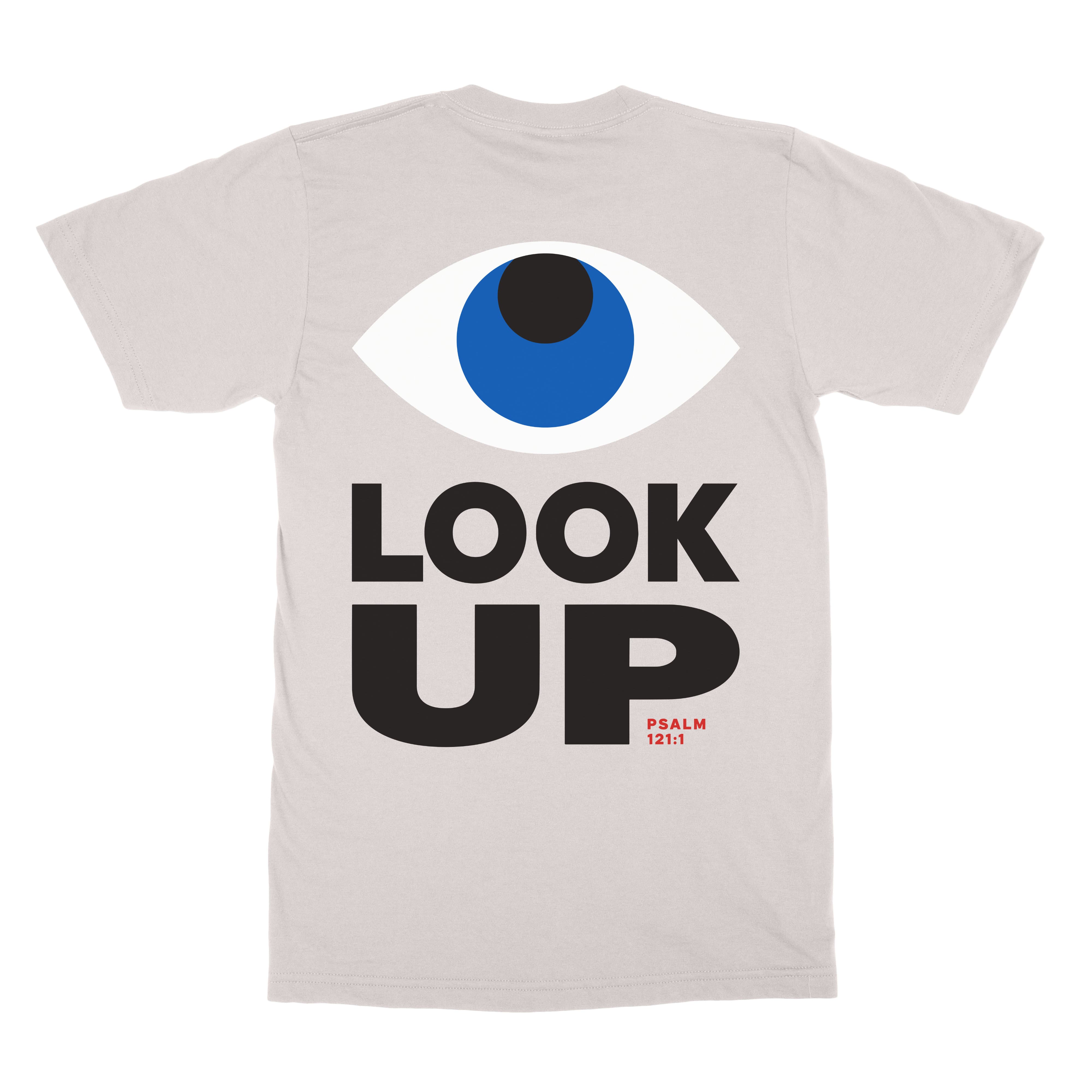Look Up Tee Christian T-shirt inspired by Psalm 121:1, alternate product view 2 in Black