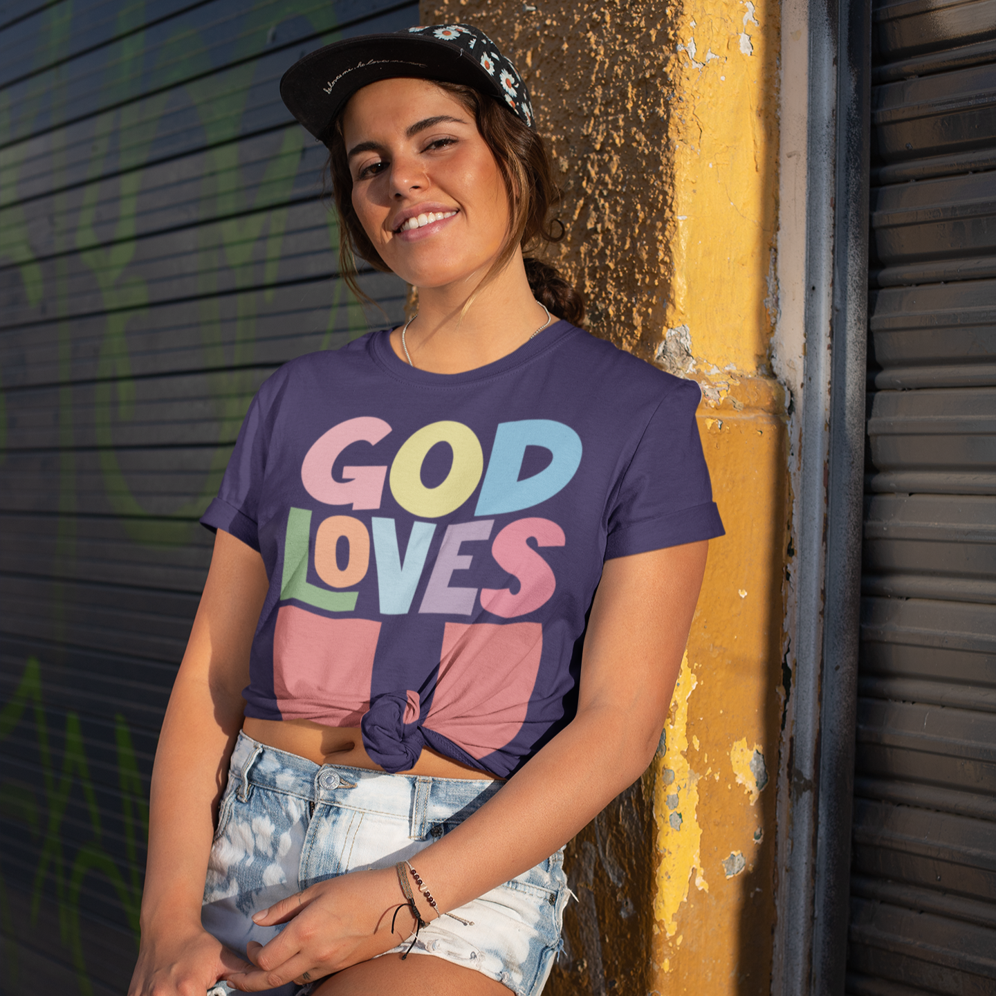 God Loves You Christian T-Shirt - Christian Apparel by FIVE2