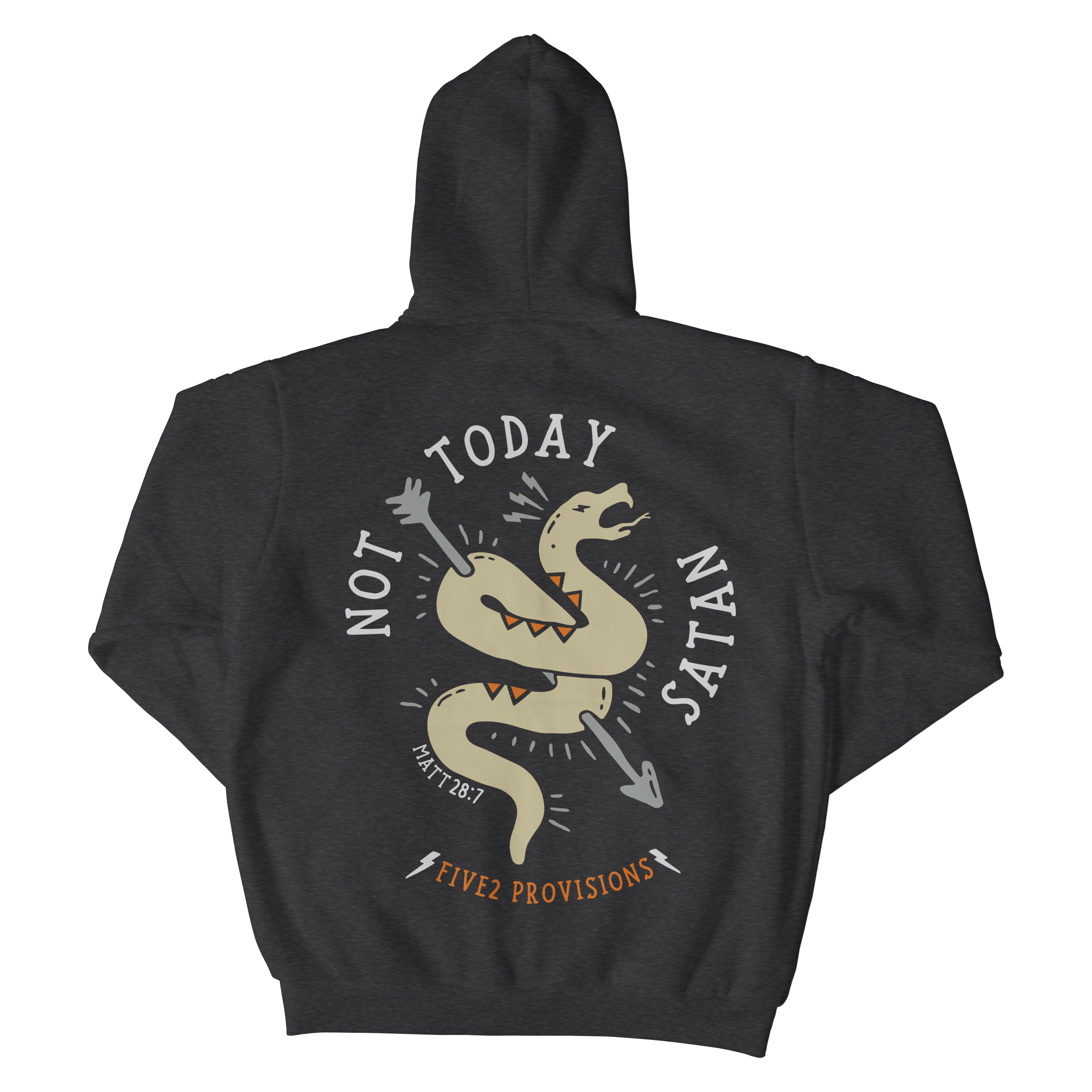 Not Today Satan Christian Hoodie - Christian Apparel by FIVE2
