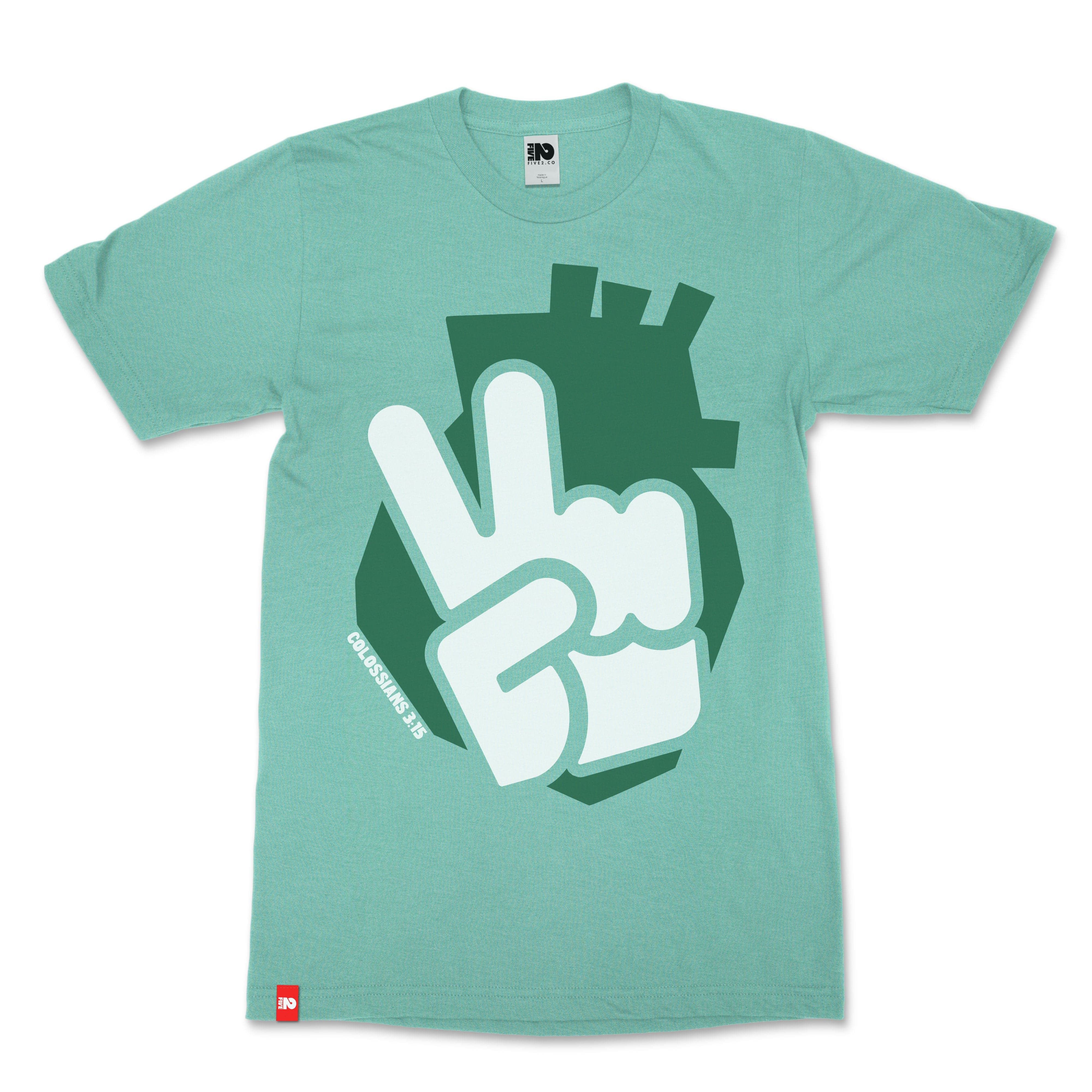 Peace Heart Christian T-Shirt - Christian Apparel by FIVE2