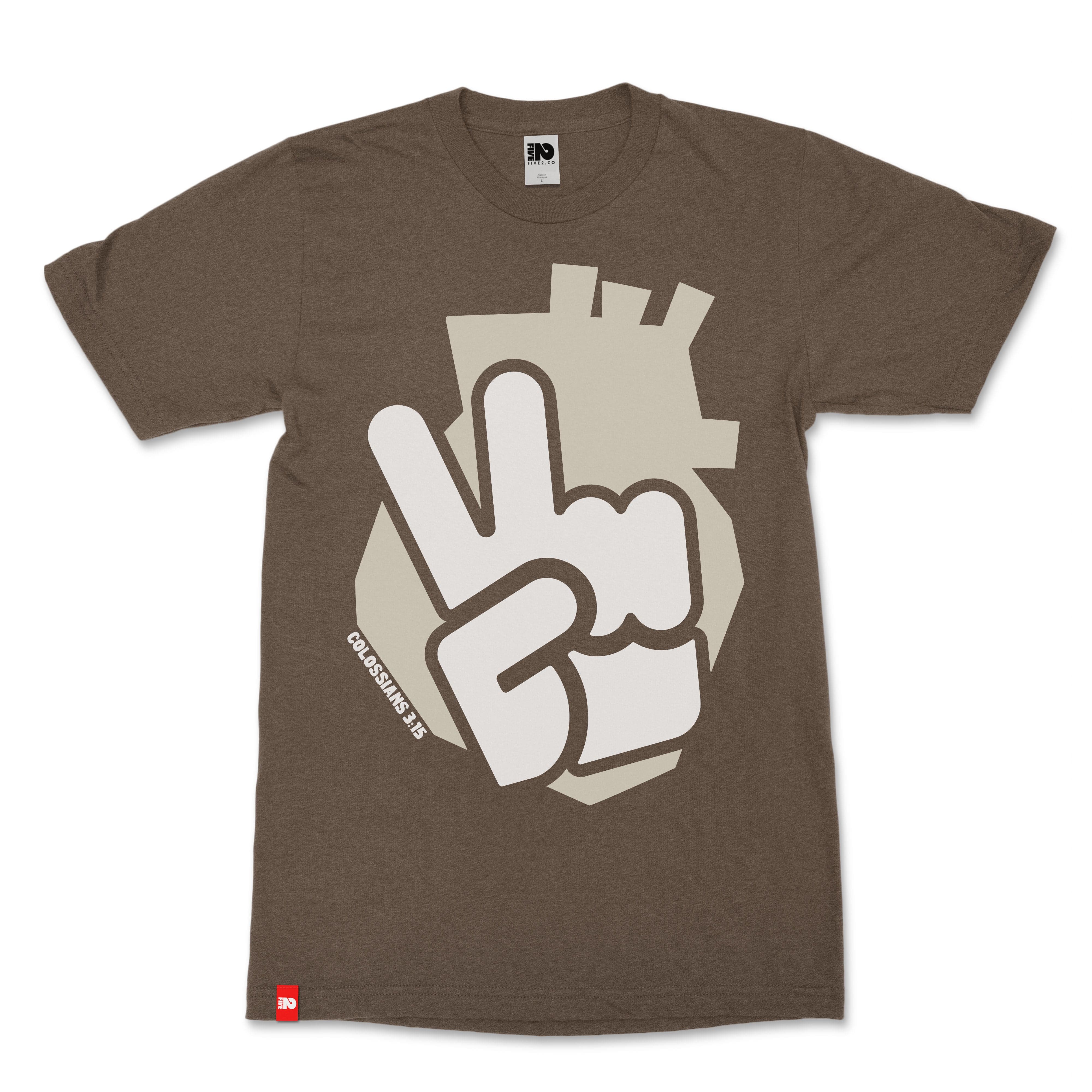 Peace Heart Christian T-Shirt - Christian Apparel by FIVE2