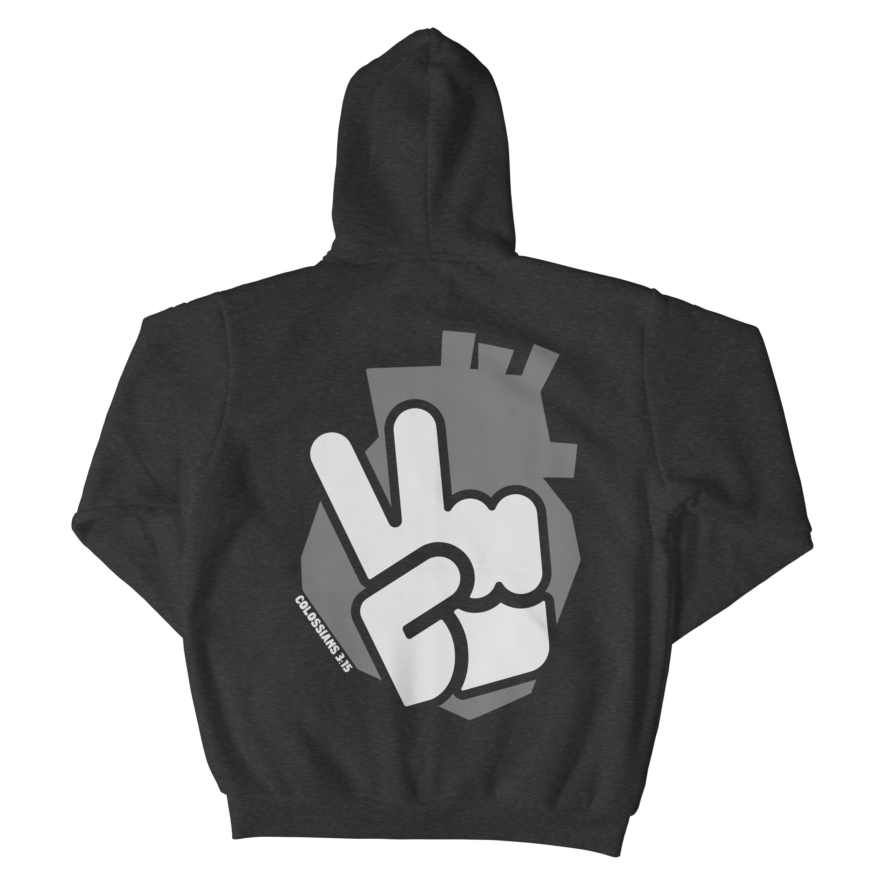 Peace Heart Christian Pullover Hoodie - Christian Apparel by FIVE2