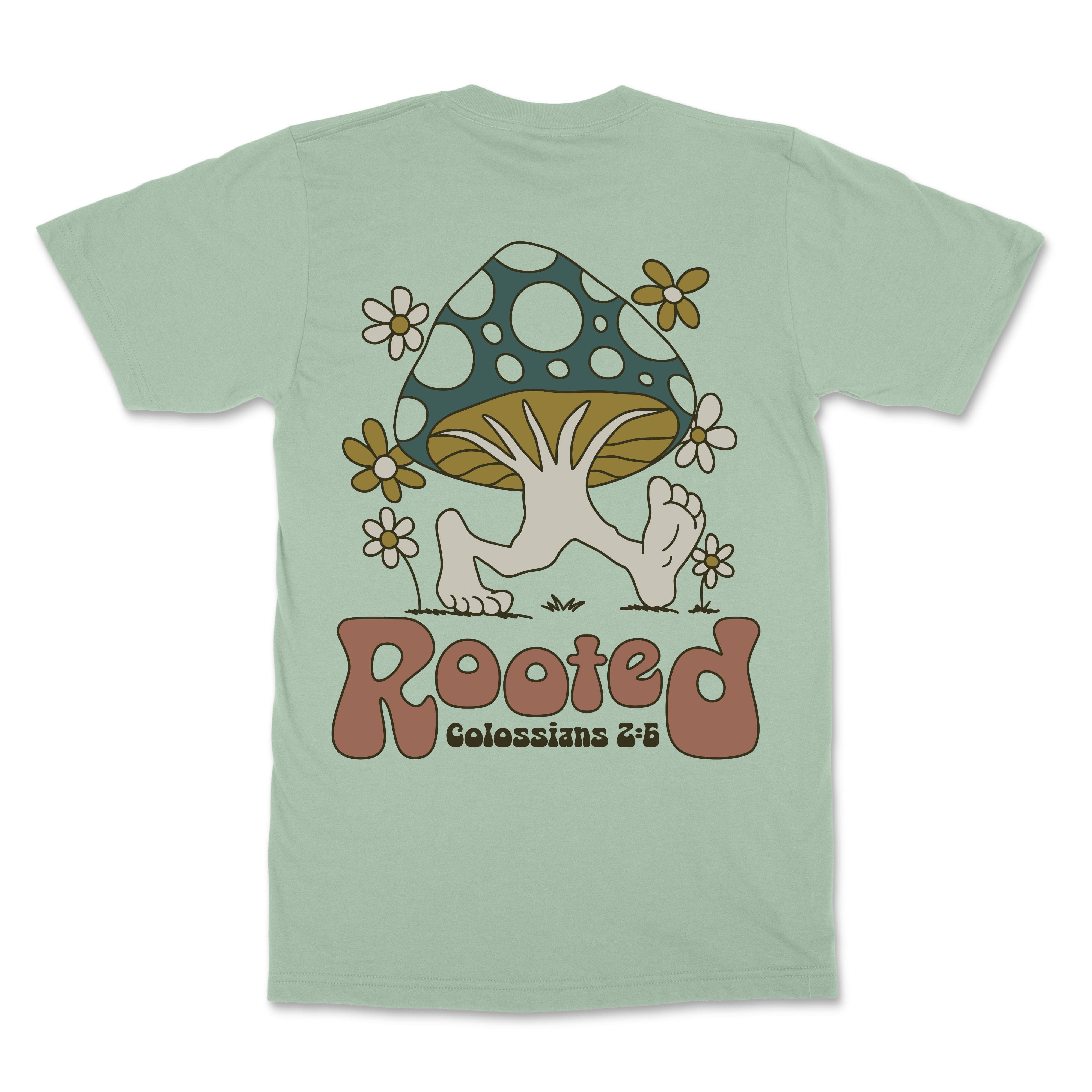 Rooted Mushroom Christian T-Shirt - Christian Apparel by FIVE2