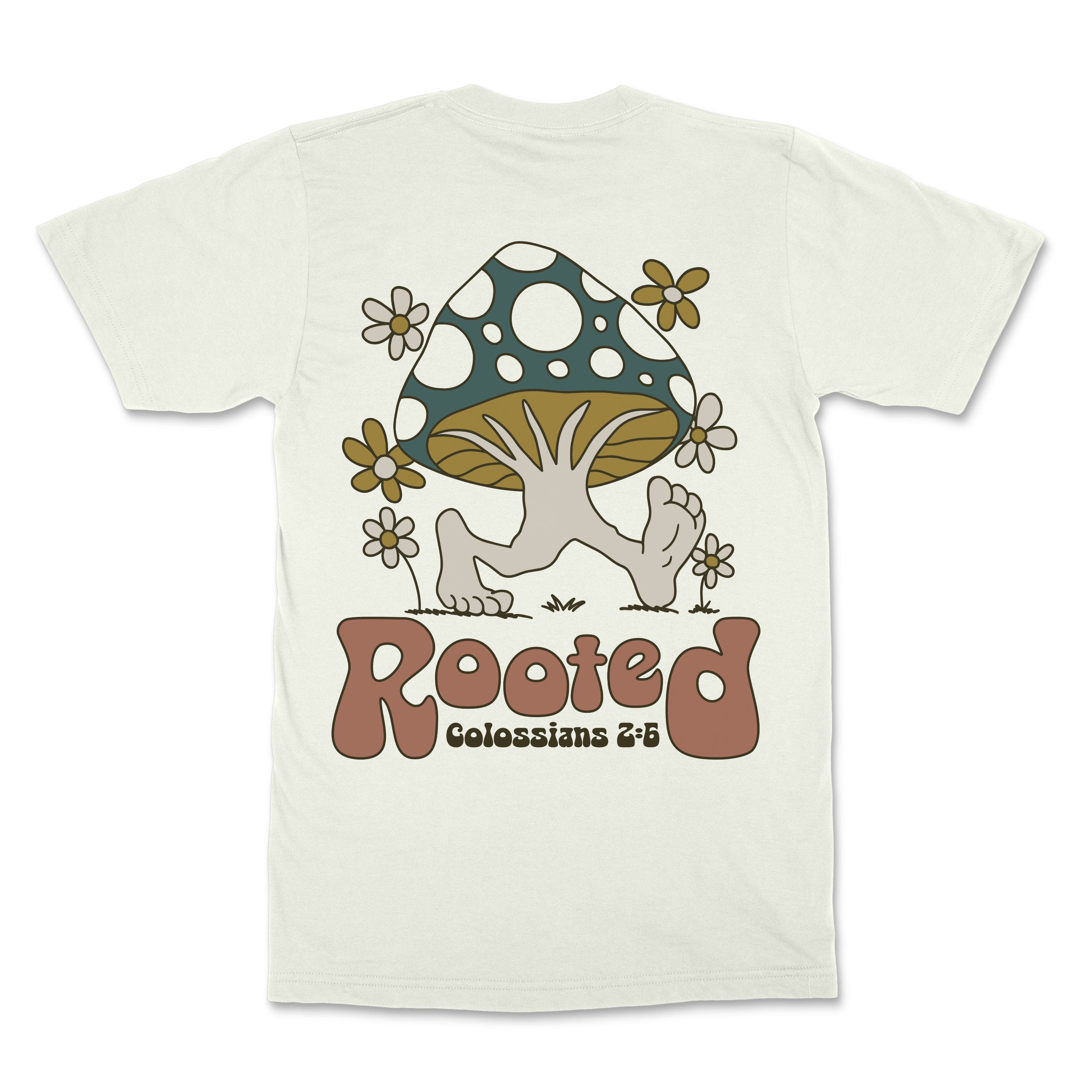 Rooted Mushroom Christian T-Shirt - Christian Apparel by FIVE2