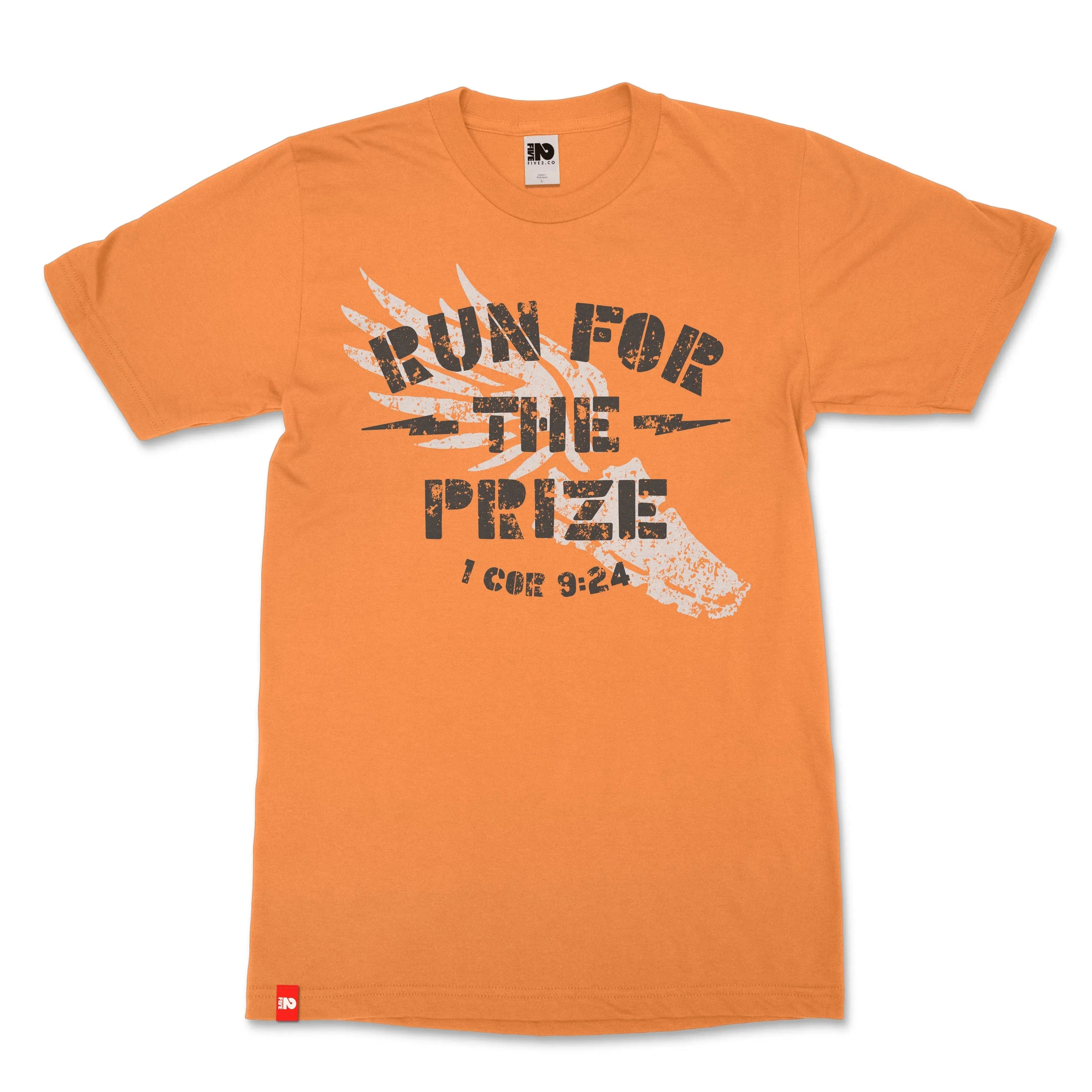 Run For the Prize Christian T-shirt - Christian Apparel by FIVE2