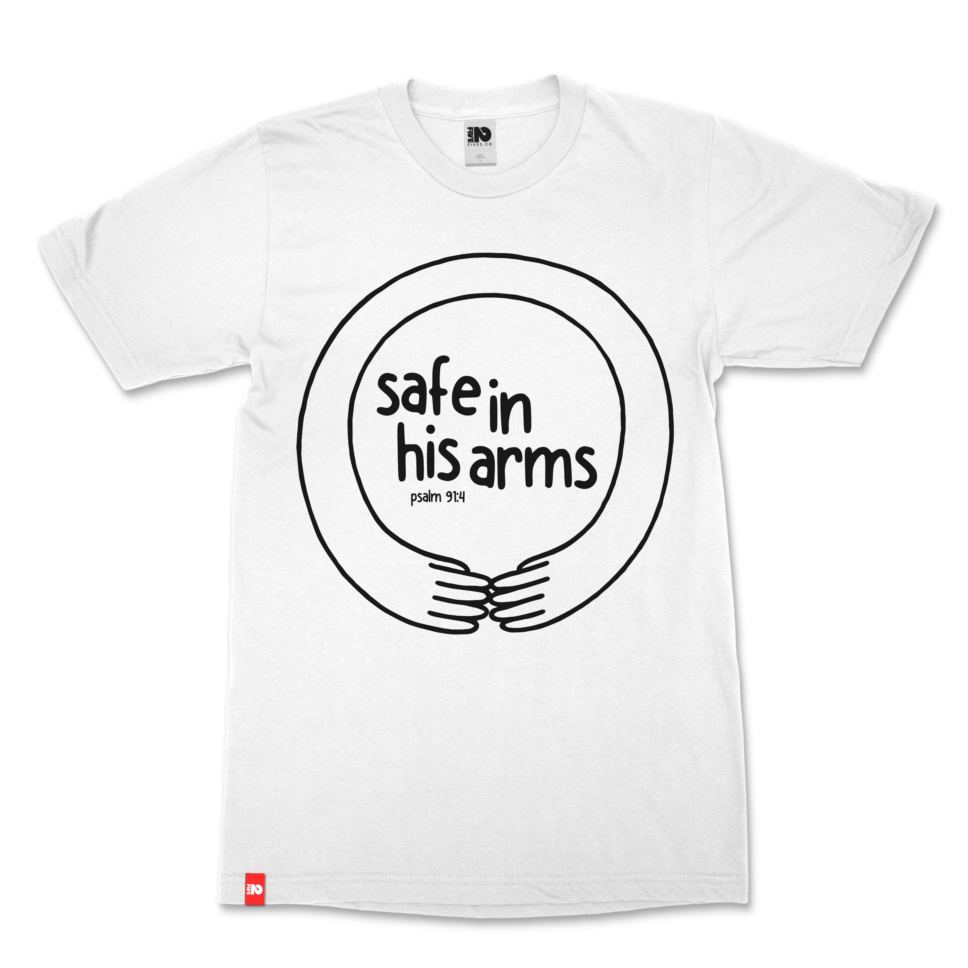Safe in His Arms Christian T-Shirt - Christian Apparel by FIVE2
