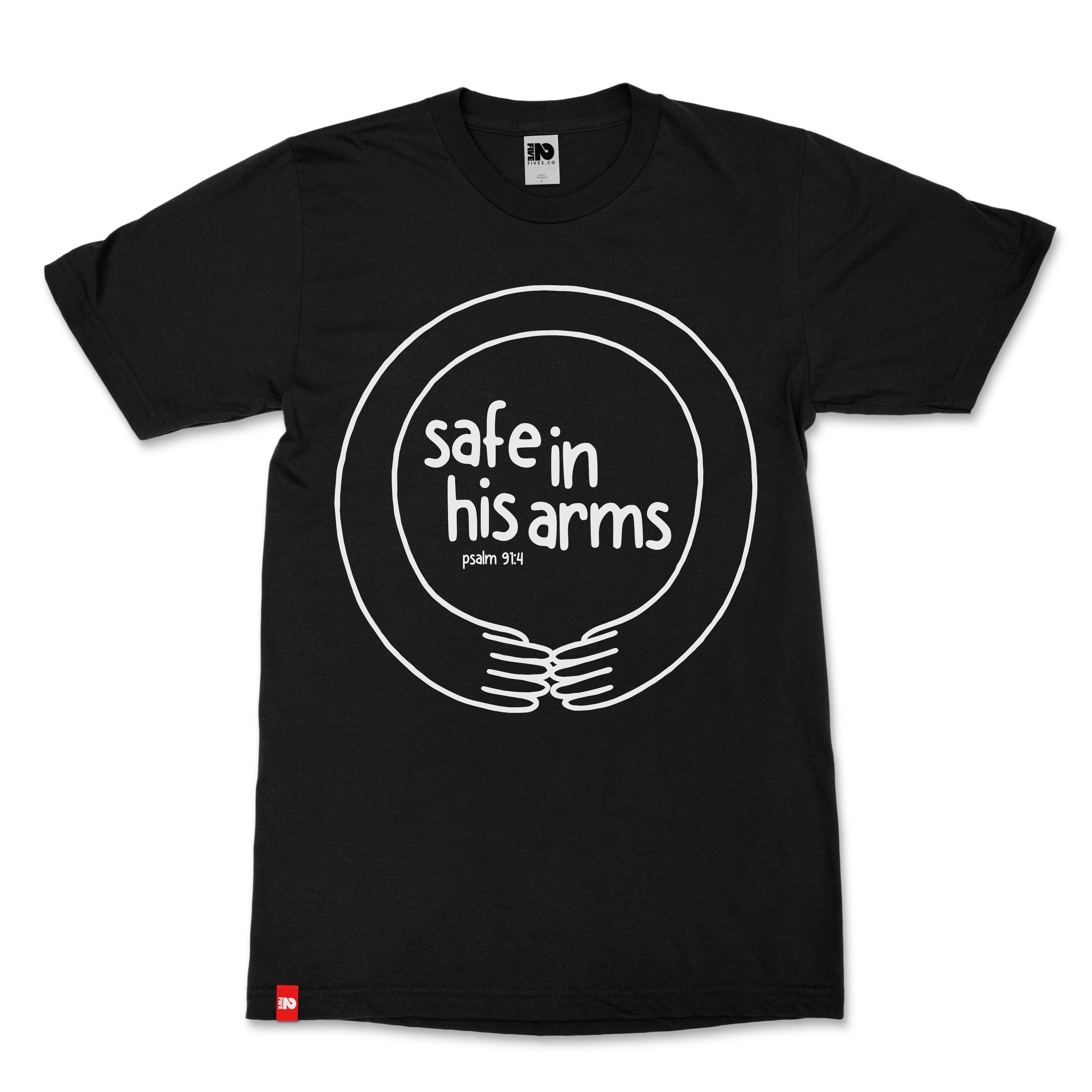 Safe in His Arms Christian T-Shirt - Christian Apparel by FIVE2