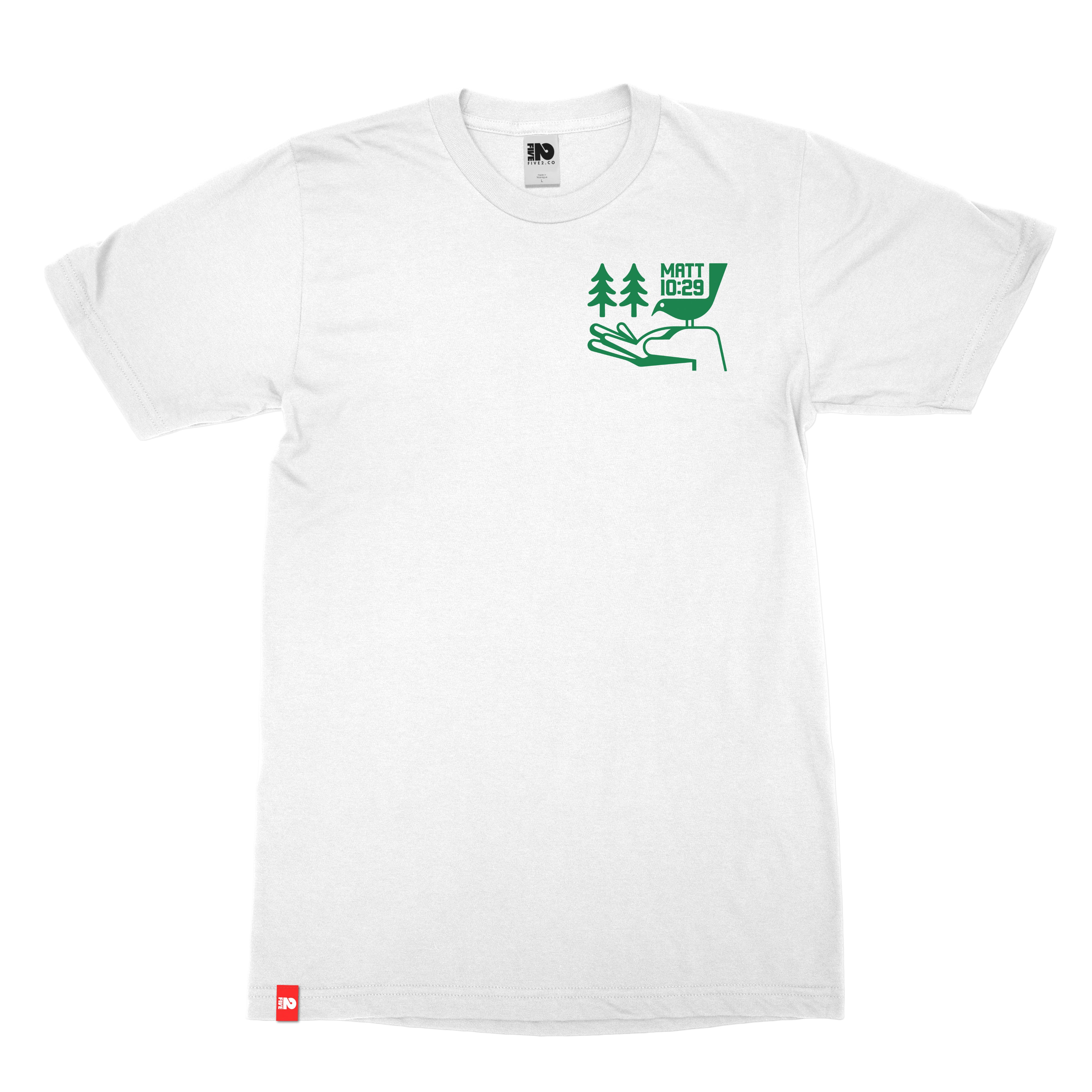 Sparrows Tee in lemon with Matthew 10:29 front and back design