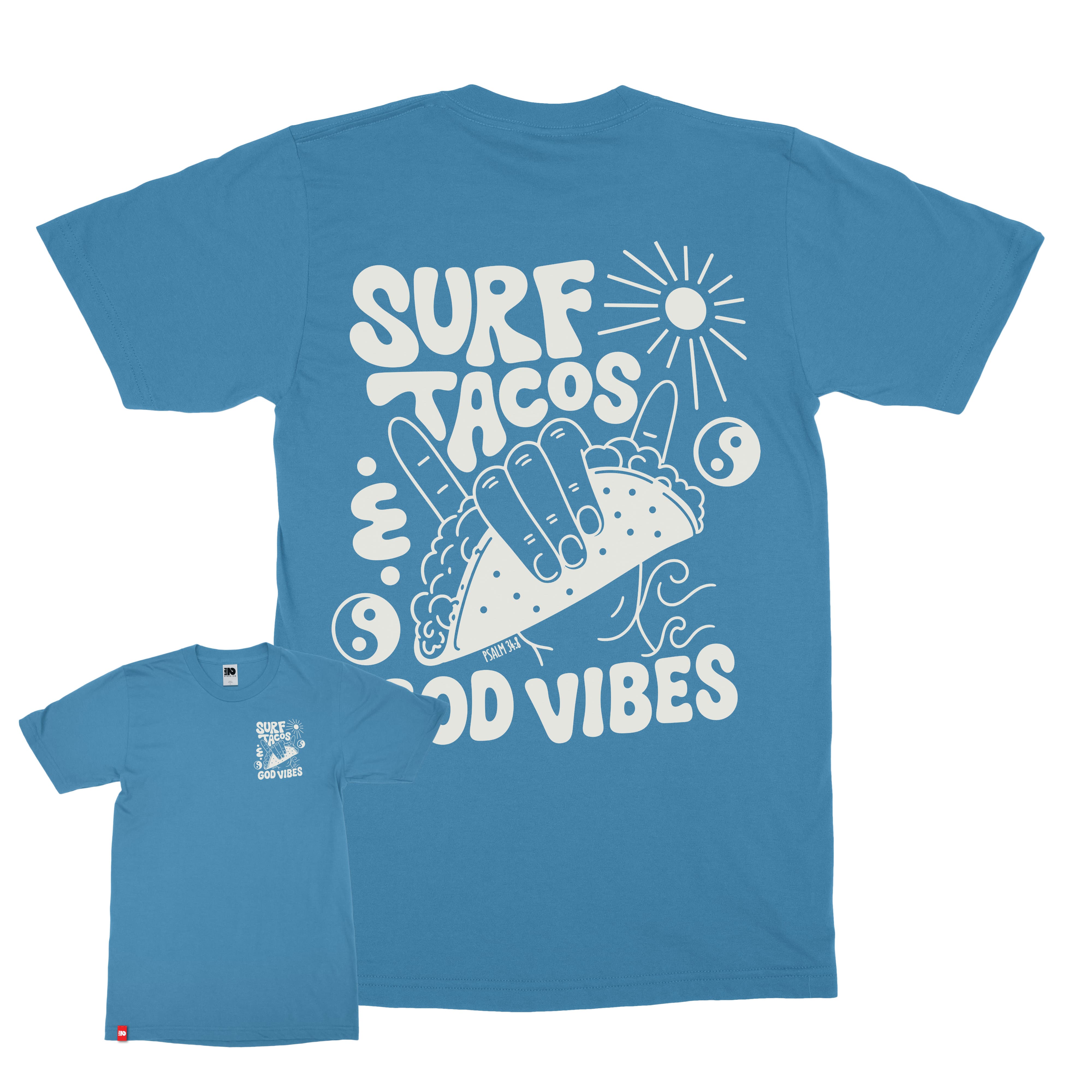 Surf, Tacos & God Vibes Tee - Christian Apparel by FIVE2