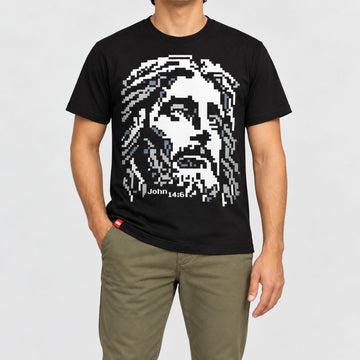 8-bit Pixel Jesus Tee  - Christian Apparel by FIVE2