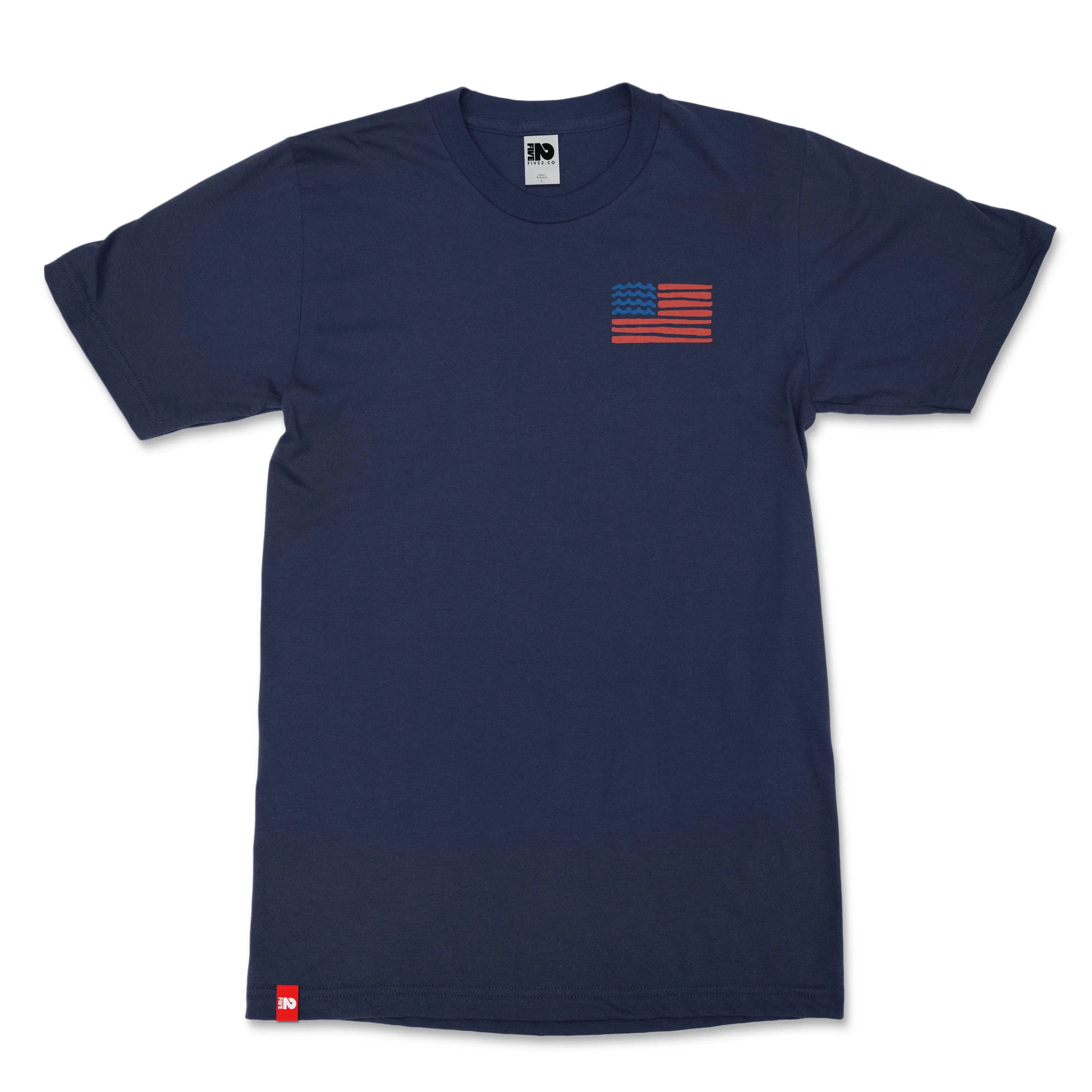 American Flag Wave T-shirt  - Christian Apparel by FIVE2