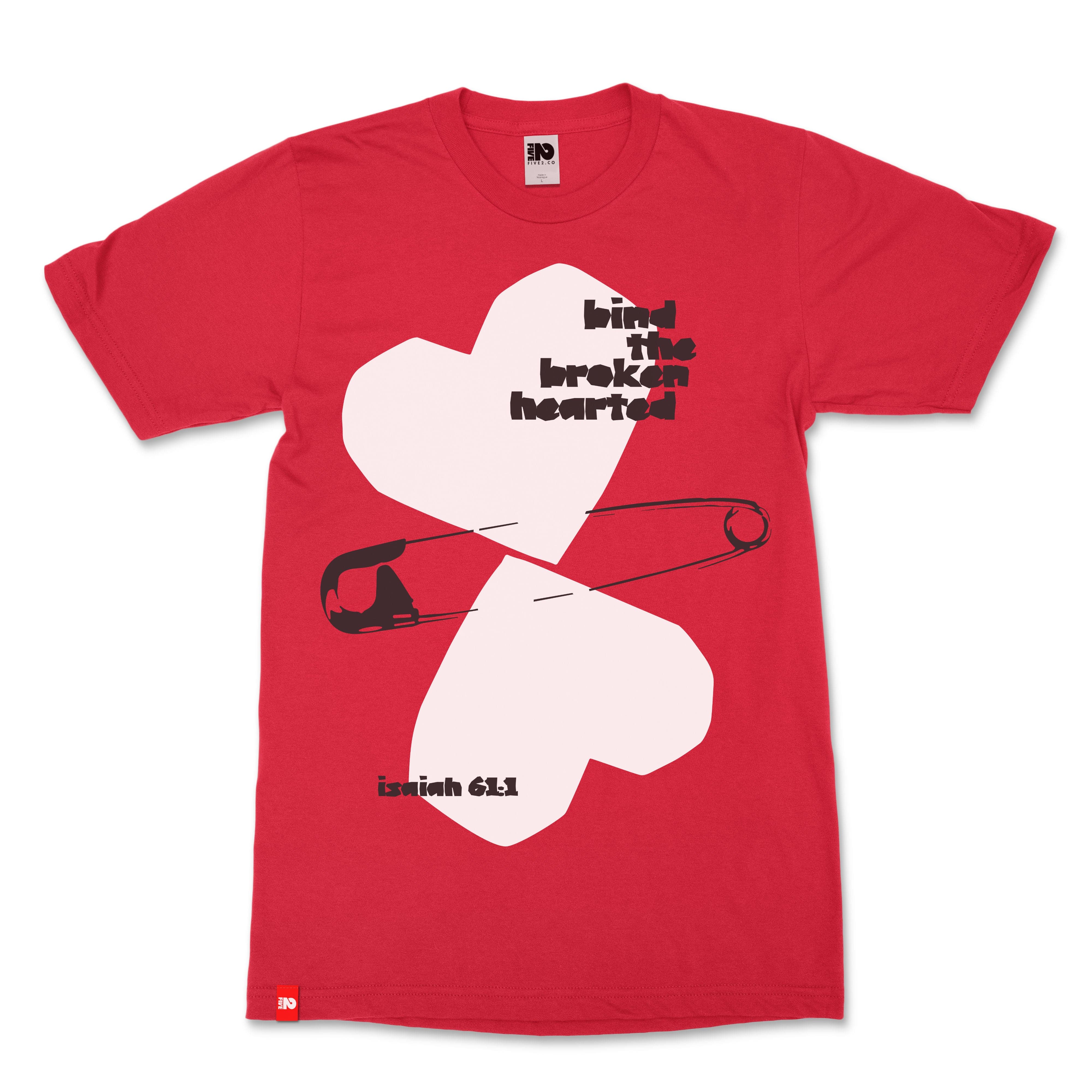 Bind the Broken Heart Christian T-Shirt  - Christian Apparel by FIVE2