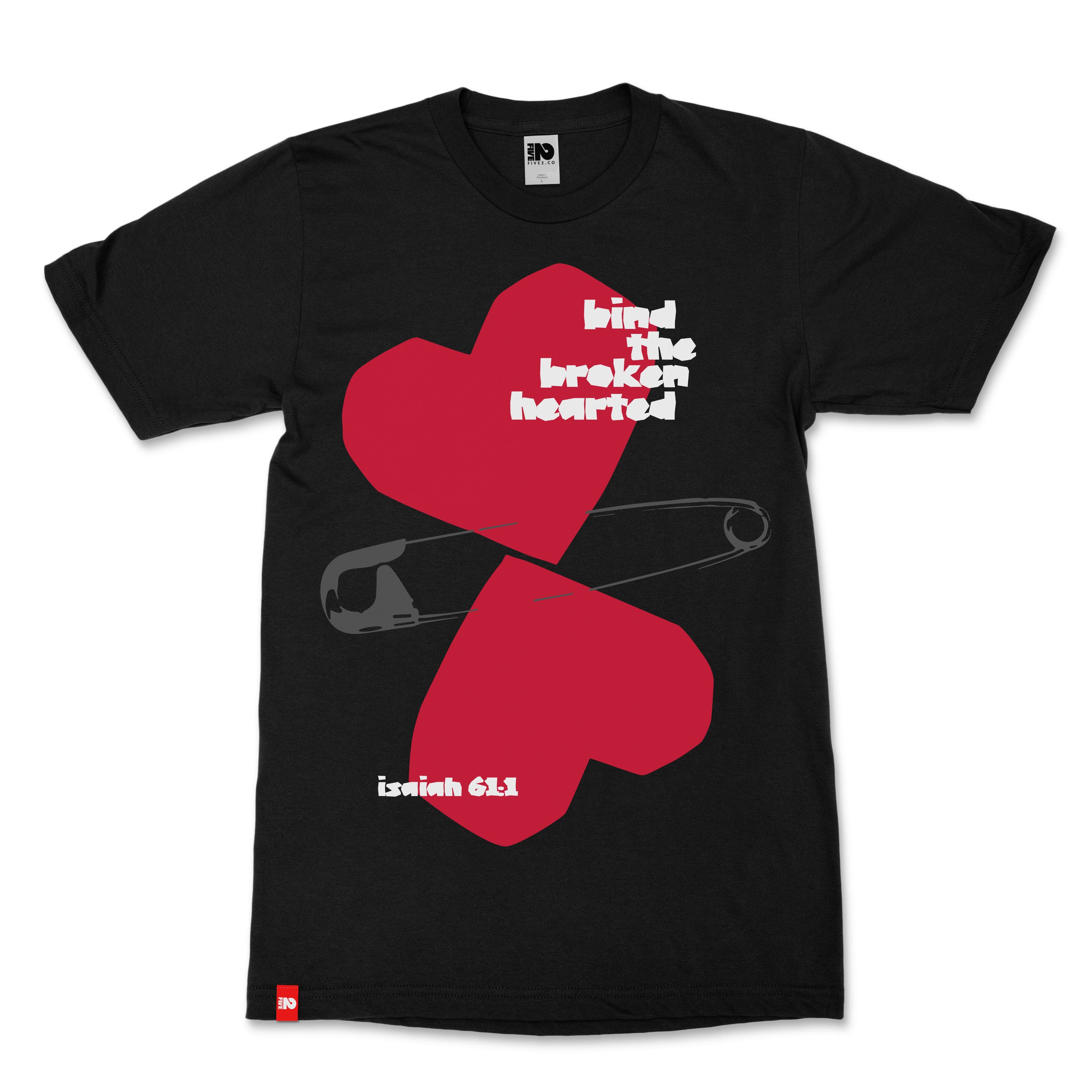 Bind the Broken Heart Christian T-Shirt  - Christian Apparel by FIVE2