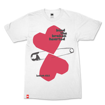 Bind the Broken Heart Tee image 1 of 8, scripture-inspired Isaiah 61:1 product view