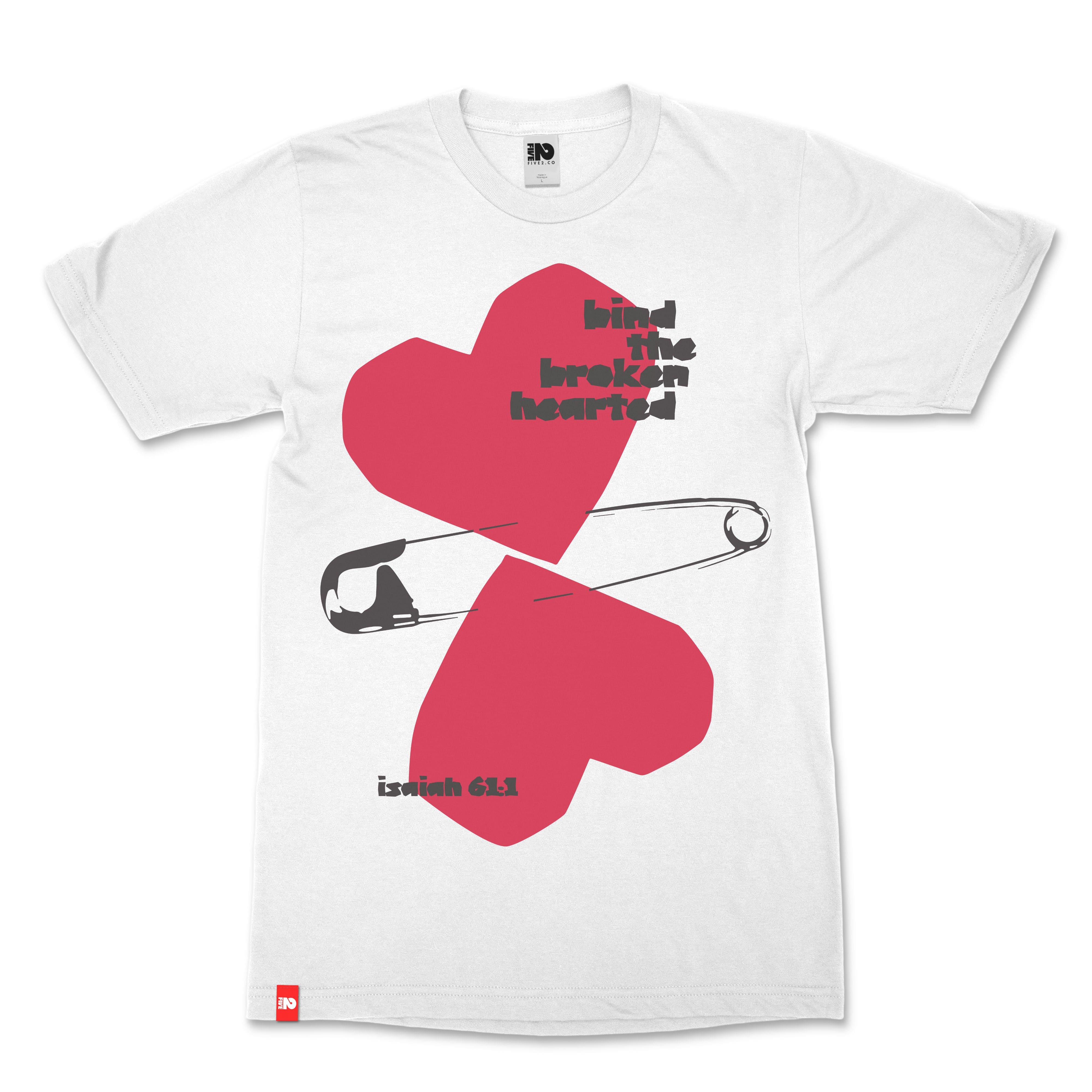 Bind the Broken Heart Christian T-Shirt  - Christian Apparel by FIVE2