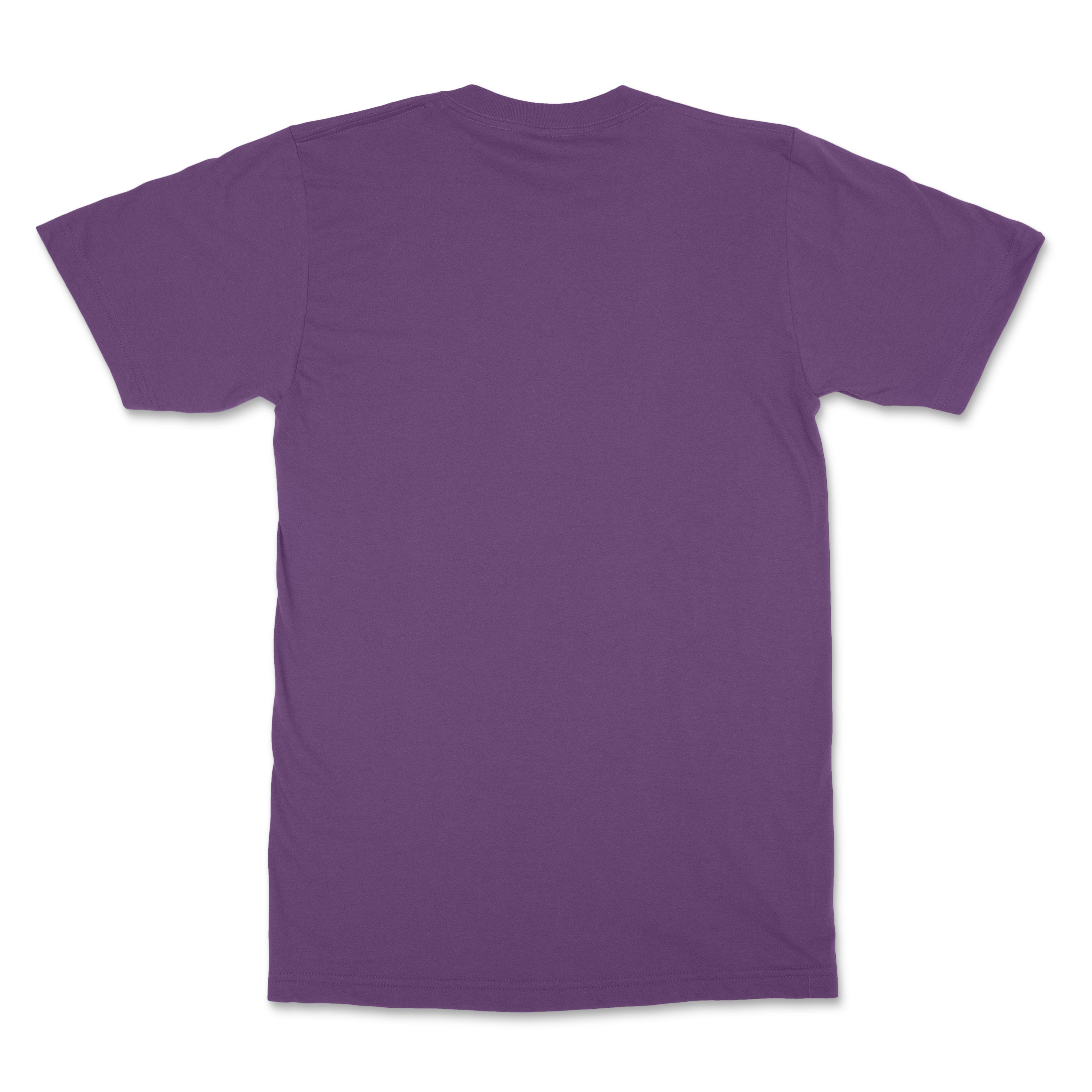 Back view of the purple Consider the Lilies Tee