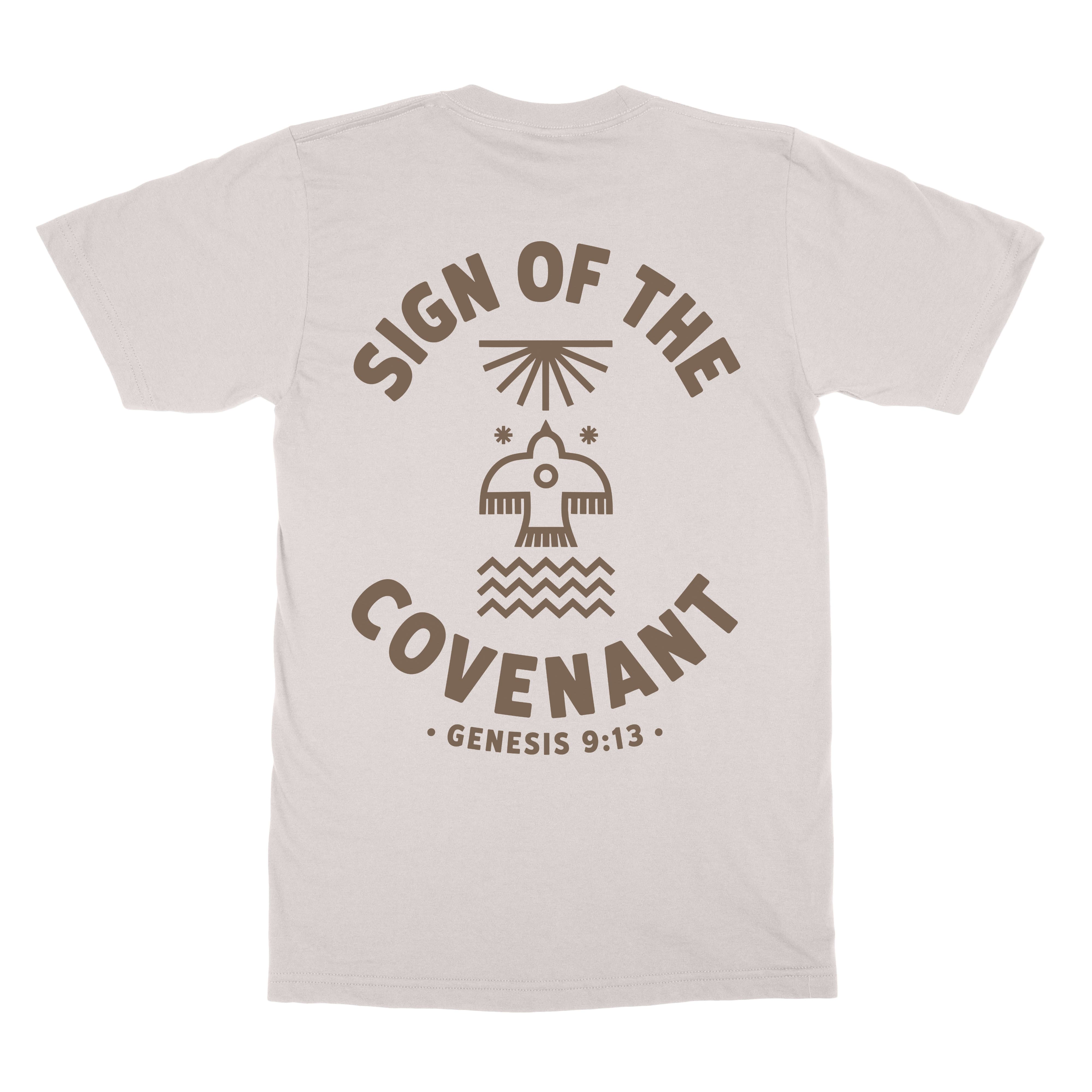 Covenant Tee in bone with front and back Genesis 9:13 covenant graphic