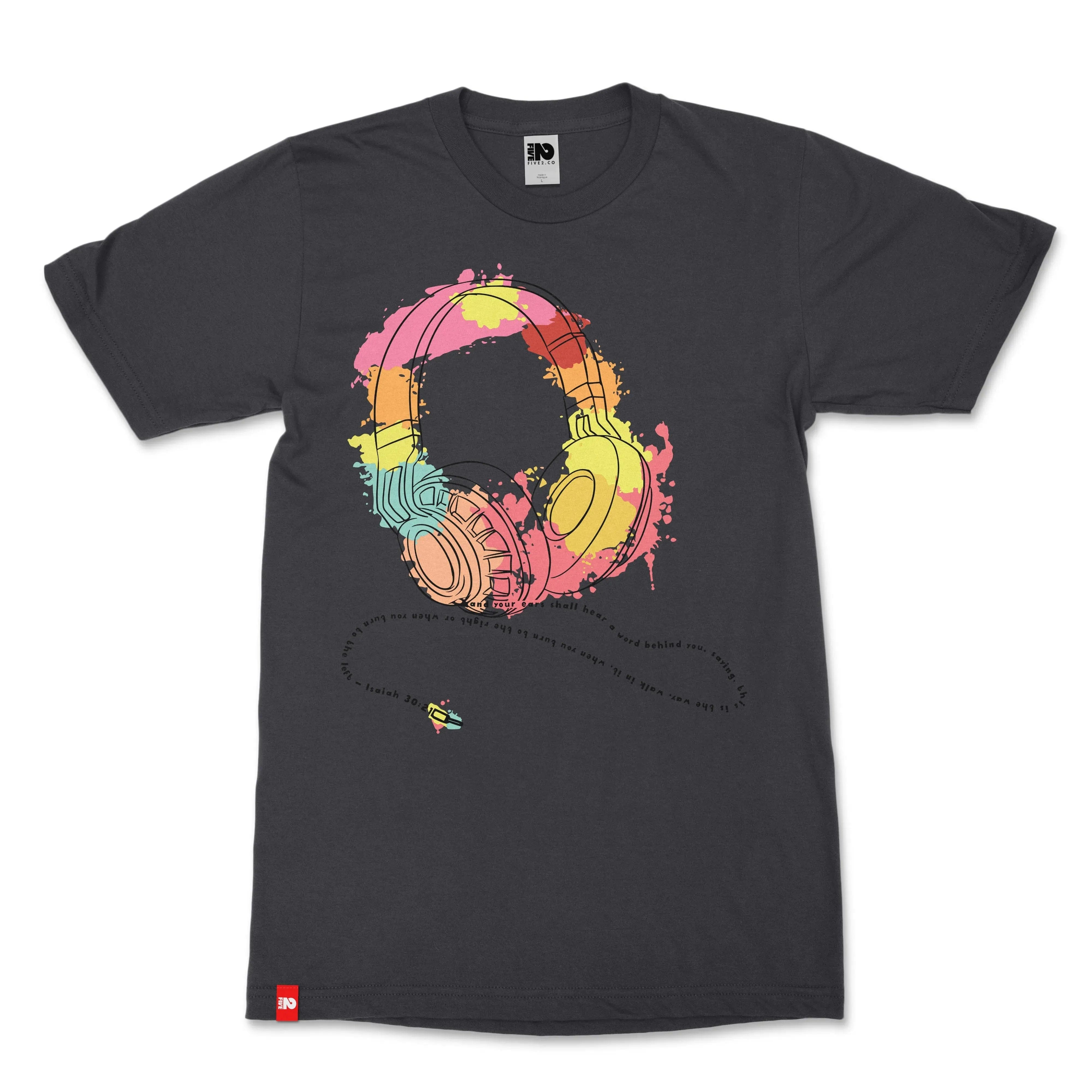 Ears Hear Headphones Christian T-shirt  - Christian Apparel by FIVE2