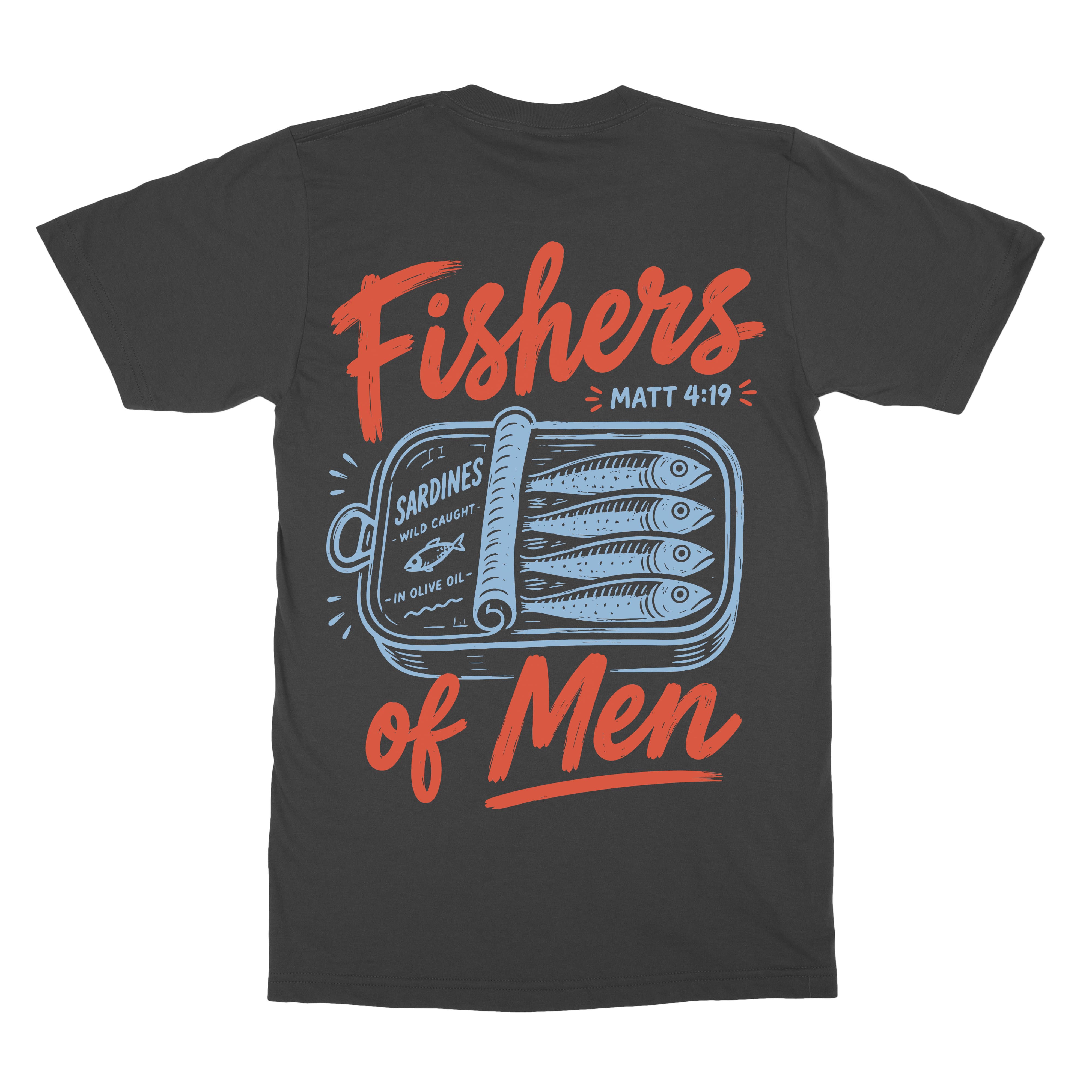 Fishers of Men Tee in black with front and back fishers of men graphic