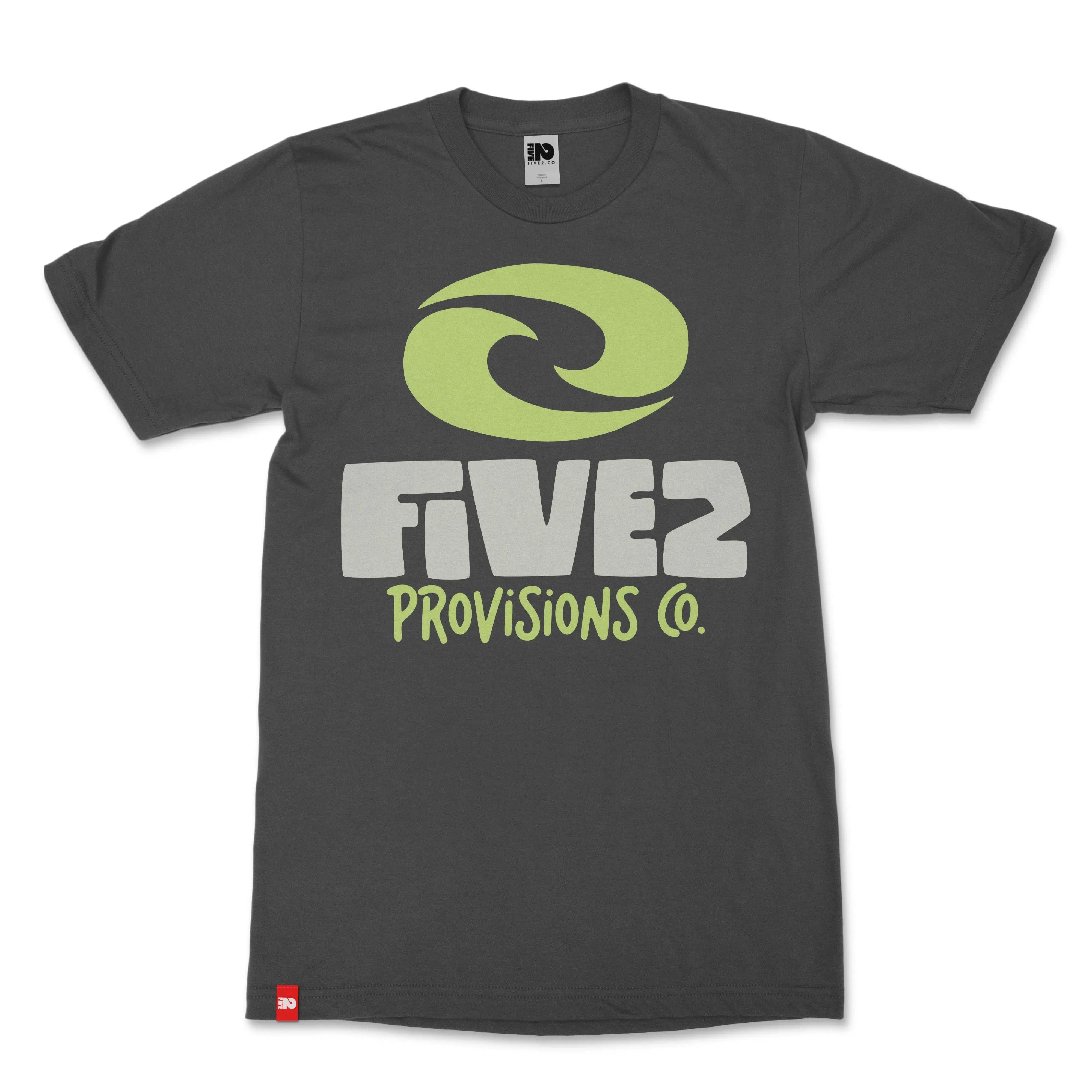 FIVE2 Wave Logo Christian T-shirt in Black / Green  - Christian Apparel by FIVE2