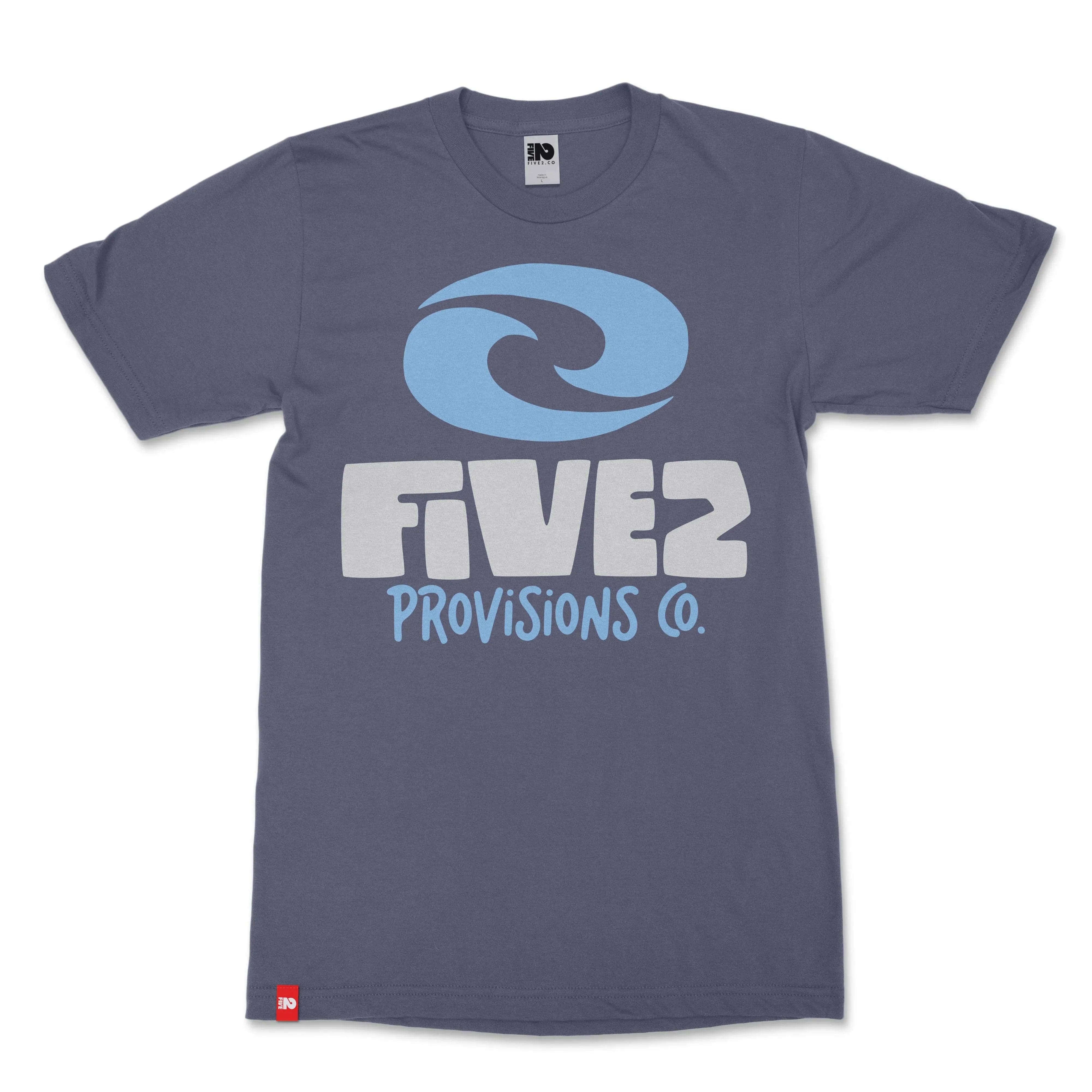 FIVE2 Wave Logo Christian T-shirt in Petrol Blue  - Christian Apparel by FIVE2