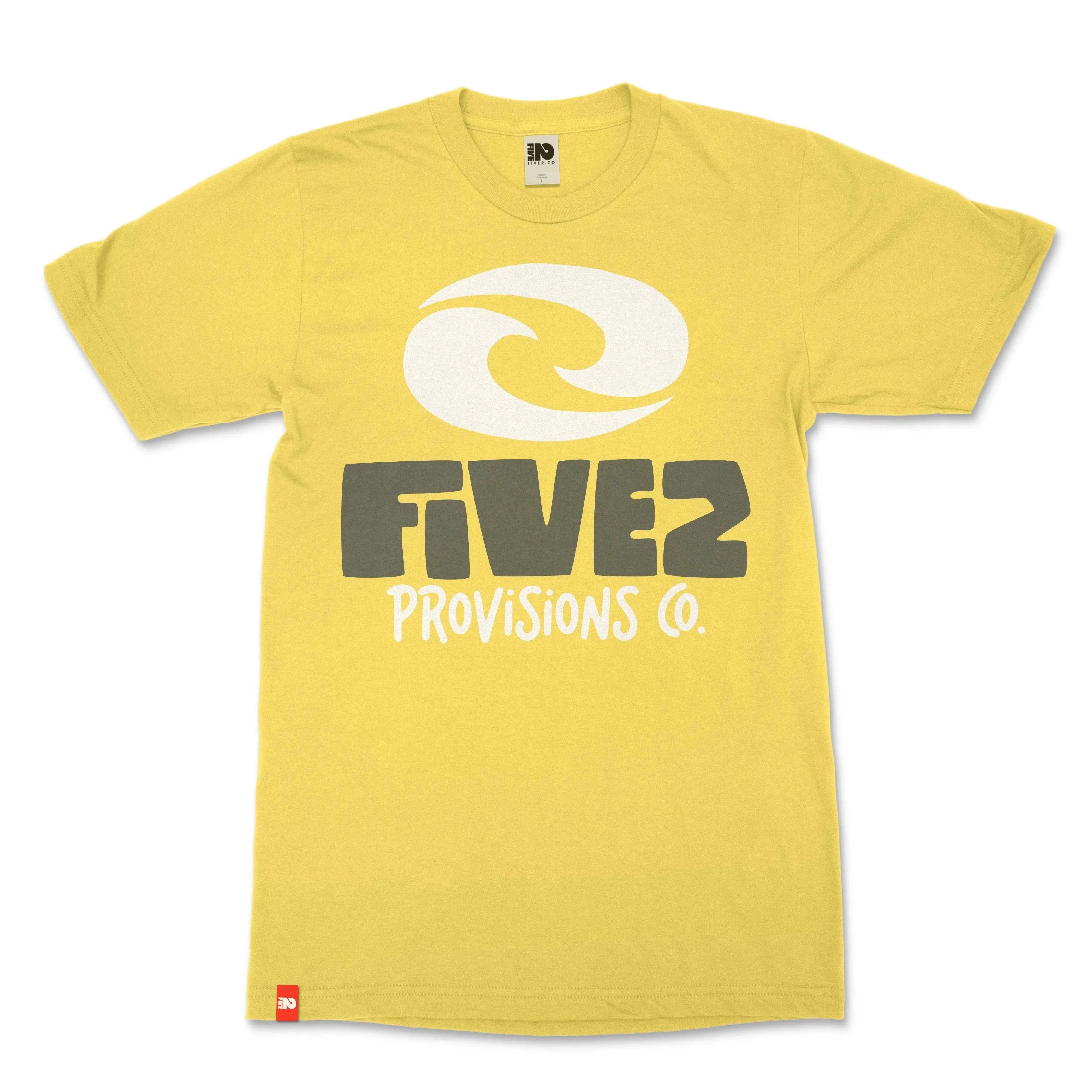 FIVE2 Wave Logo Christian T-shirt in Yellow  - Christian Apparel by FIVE2