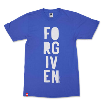 Forgiven Tee, front product view, Luke 5:20 faith-rooted graphic tee by FIVE2