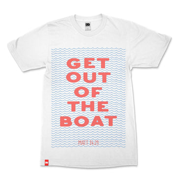 Get Out of the Boat Tee, front product view, Matthew 14:29 faith-rooted graphic tee by FIVE2