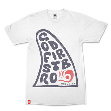 God First Bro Tee, front product view, Matthew 6:33 faith-rooted graphic tee by FIVE2