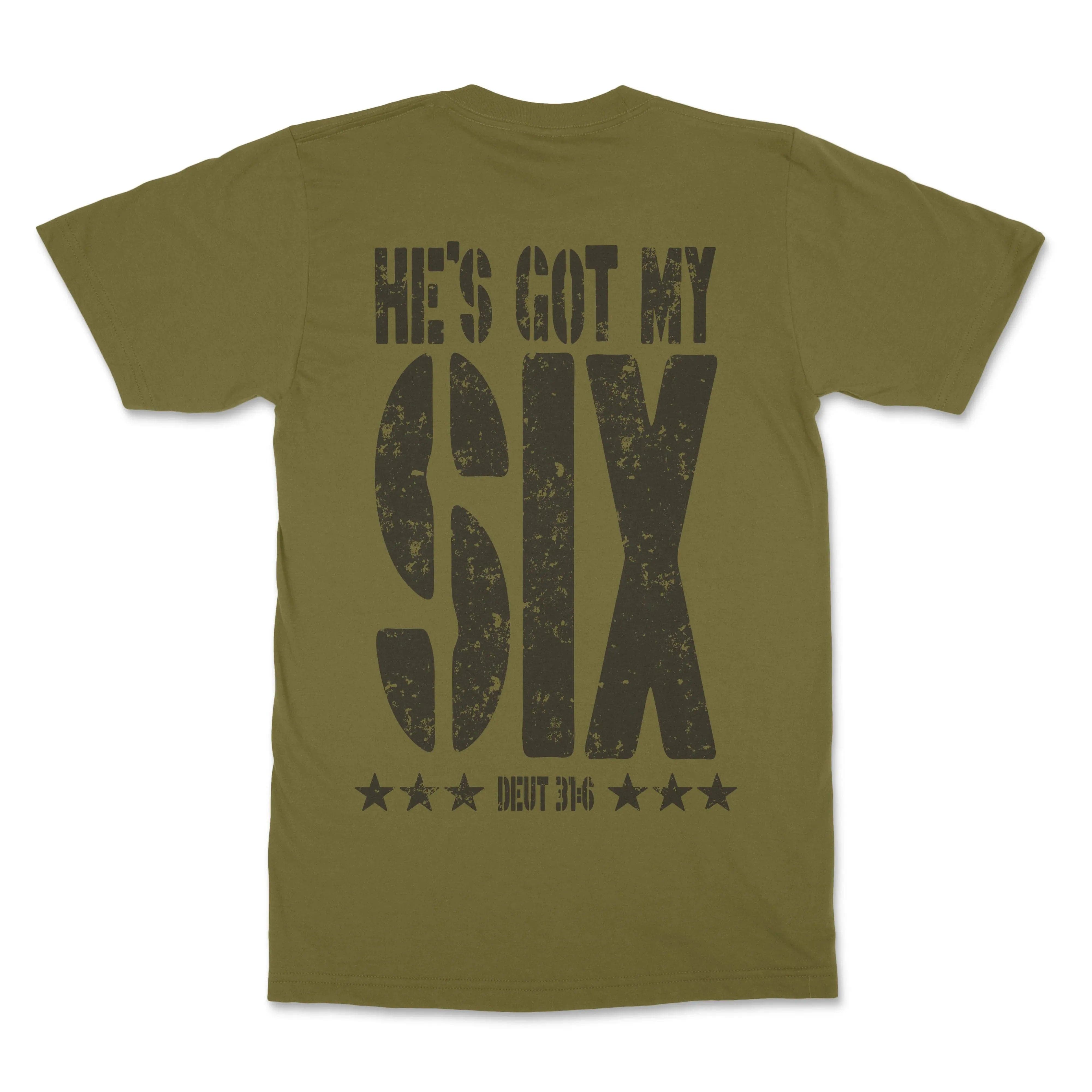 He's Got My Six Christian T-shirt  - Christian Apparel by FIVE2