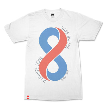 Infinite Love Christian T-shirt image 1 of 3, scripture-inspired Psalm 147:5 product view