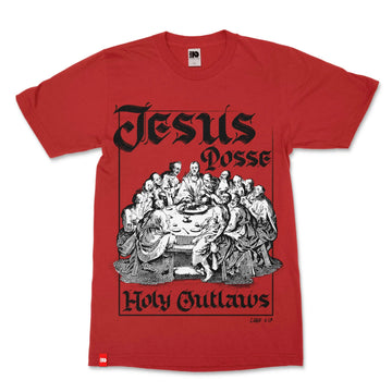 Jesus Posse Tee, front product view, Luke 6:13 faith-rooted graphic tee by FIVE2