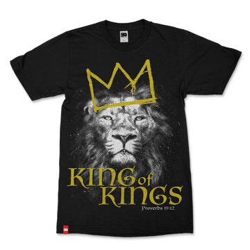 King of Kings Christian T-shirt image 1 of 3, scripture-inspired Proverbs 19:12 product view