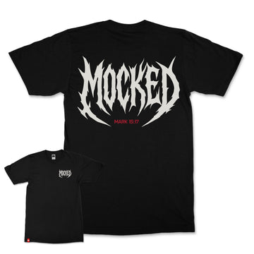 Mocked Tee, image 1 of 7, black, white, Soft Pink, scripture-inspired Mark 15:17 - FIVE2 Christian tee