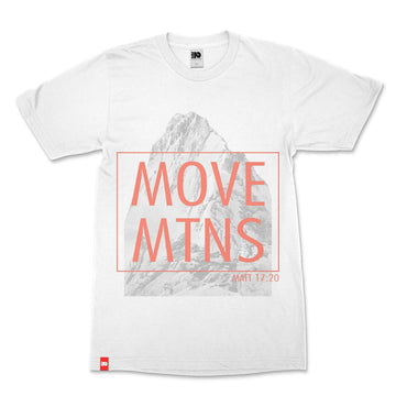 Move Mountains Christian T-shirt image 1 of 3, scripture-inspired Matthew 17:20 product view