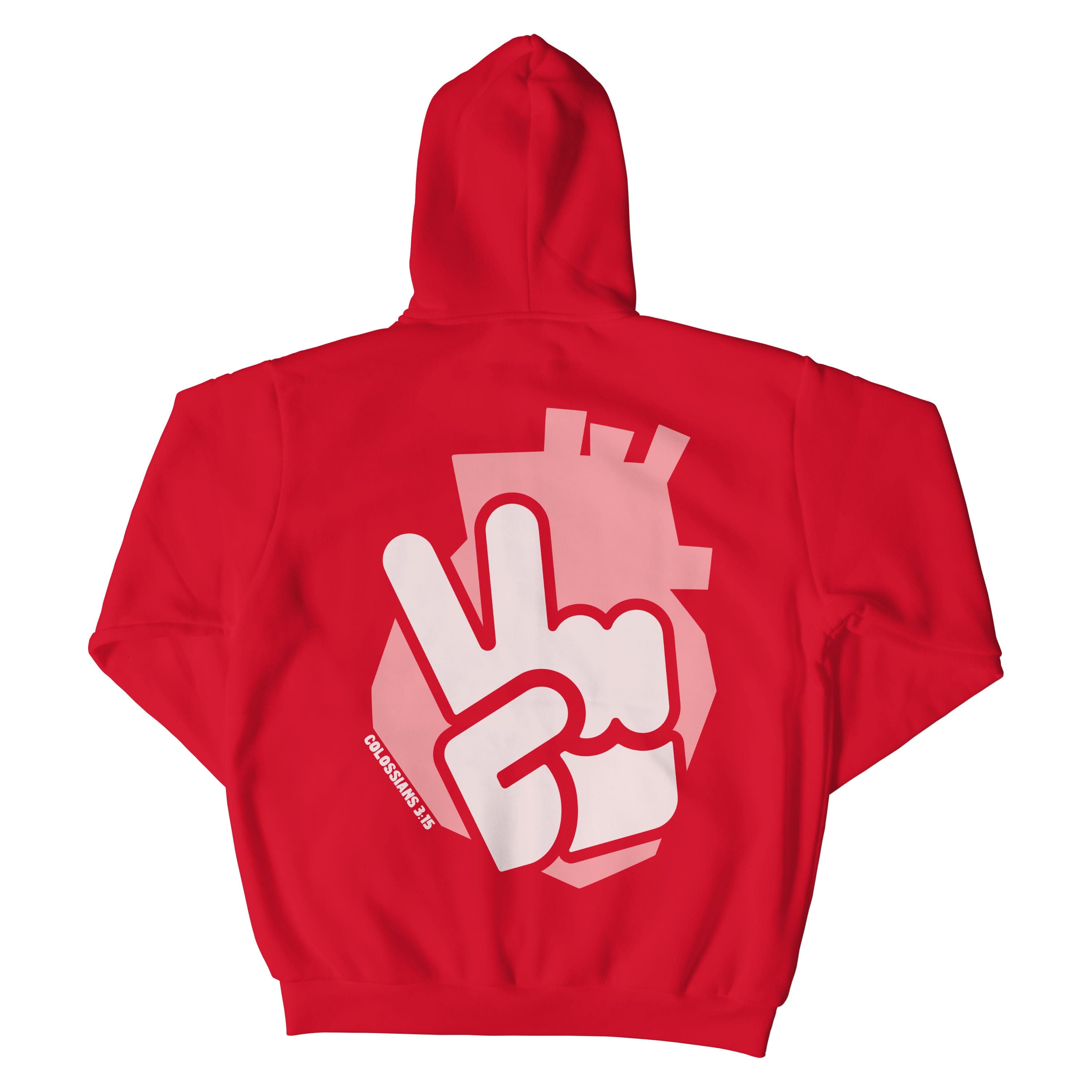 Peace Heart Christian Pullover Hoodie  - Christian Apparel by FIVE2