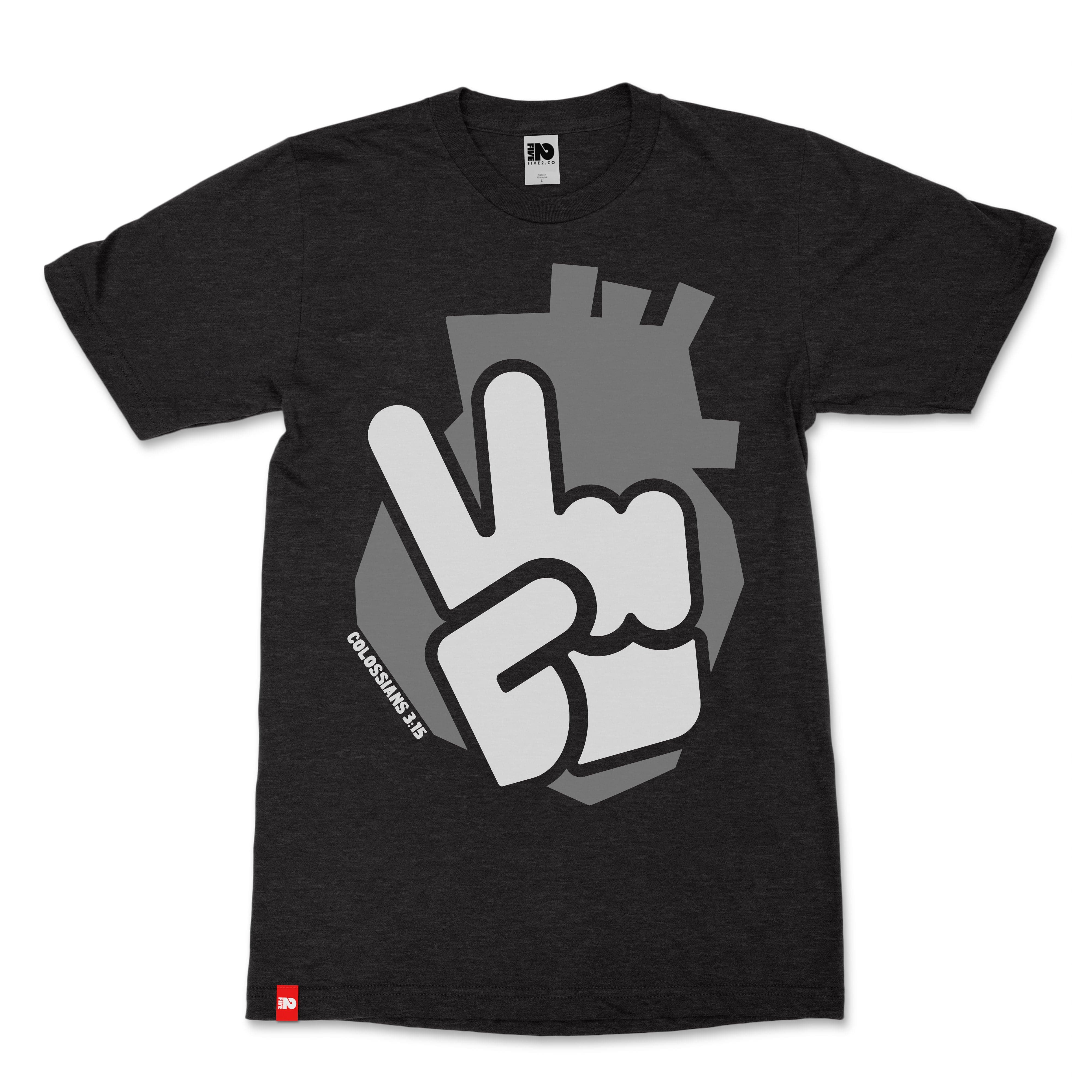 Peace Heart Christian T-Shirt  - Christian Apparel by FIVE2