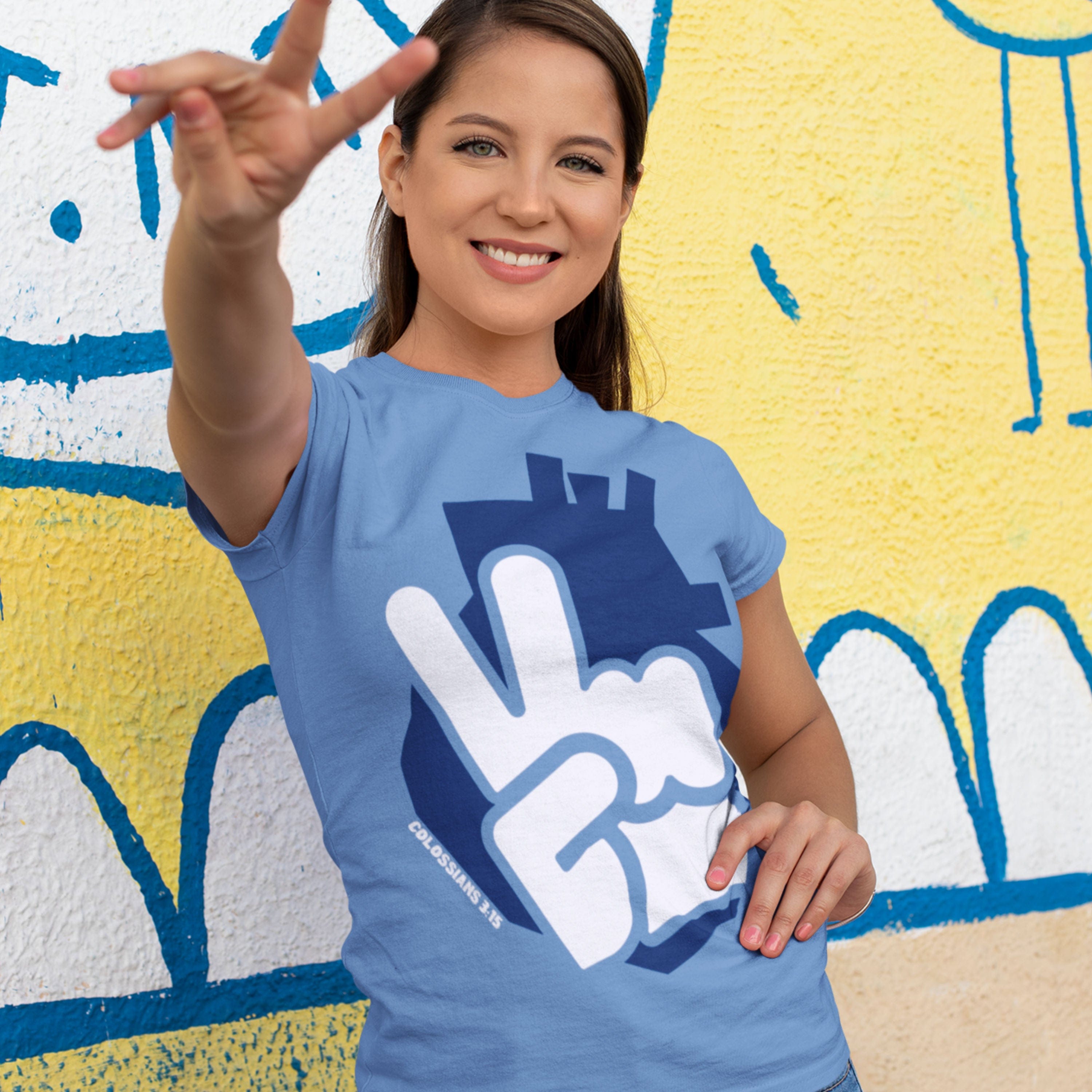 Peace Heart Christian T-Shirt  - Christian Apparel by FIVE2