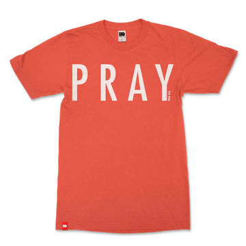 PRAY Tee, front product view, Philippians 4:6 faith-rooted graphic tee by FIVE2