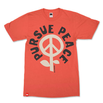 Pursue Peace Christian T-shirt image 1 of 4, scripture-inspired Romans 12:18 product view