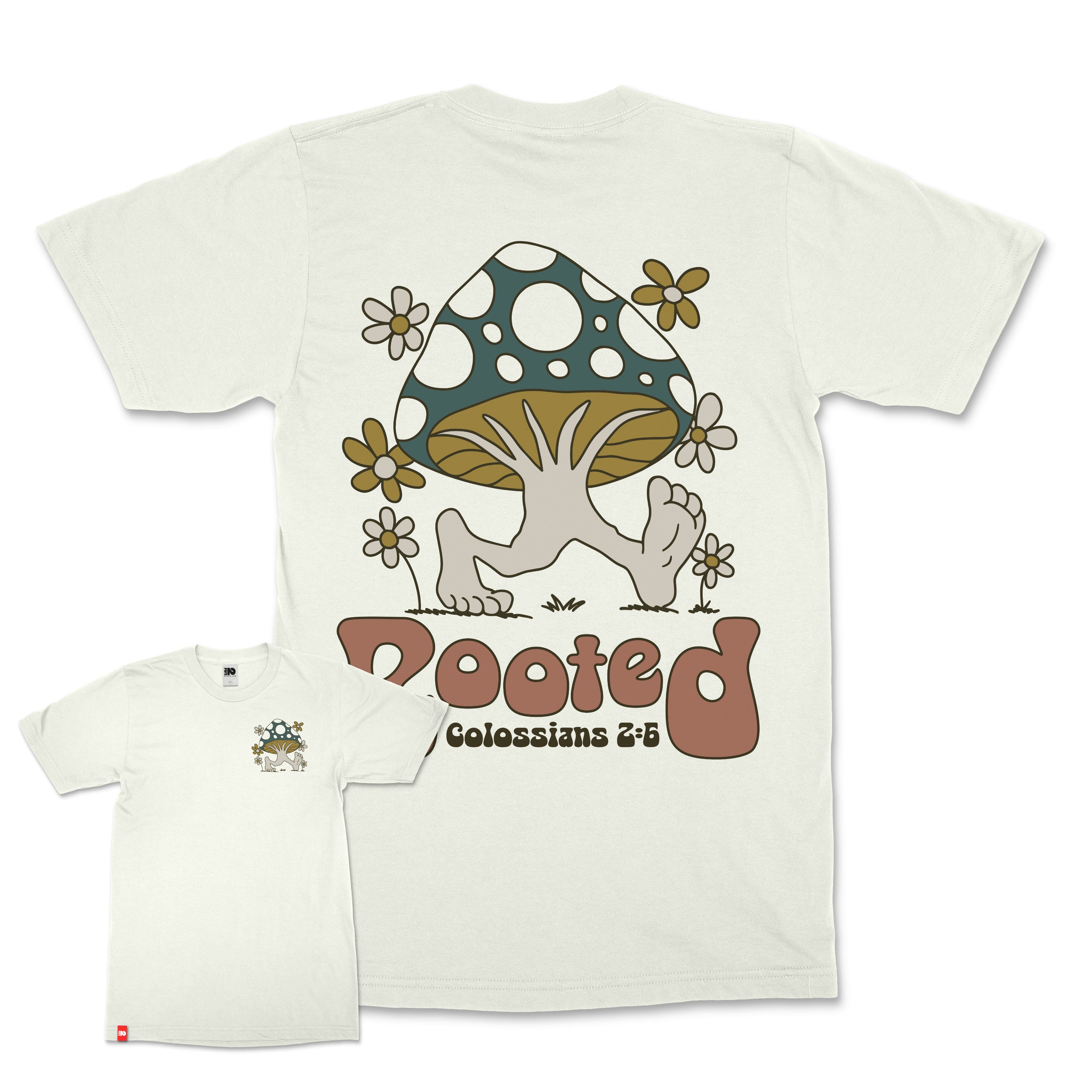 Rooted Mushroom Christian T-Shirt  - Christian Apparel by FIVE2